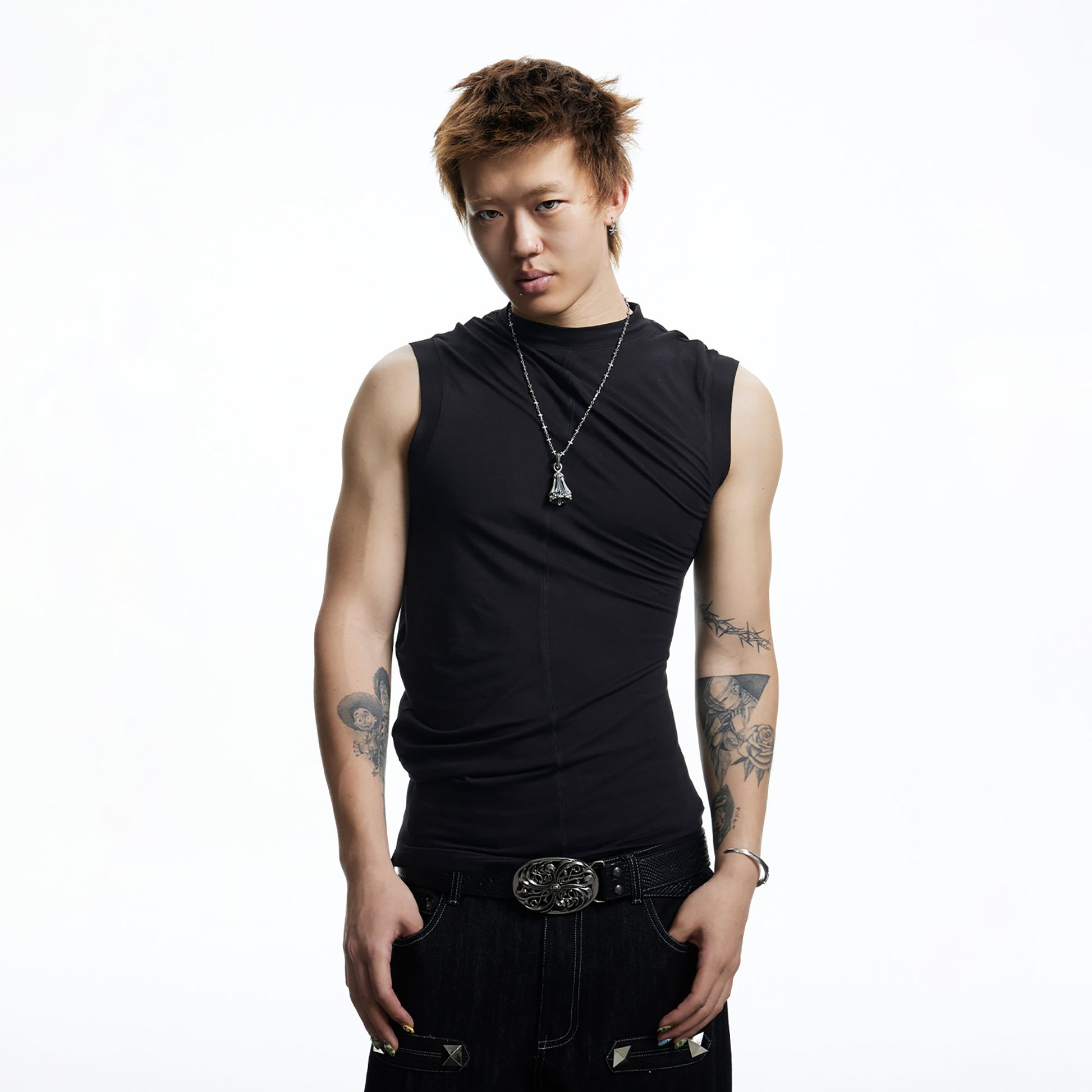 DND4DES Gothic Script Tank Top-Tank Top-S (Preorder)-Black-Free Shipping Leatheretro