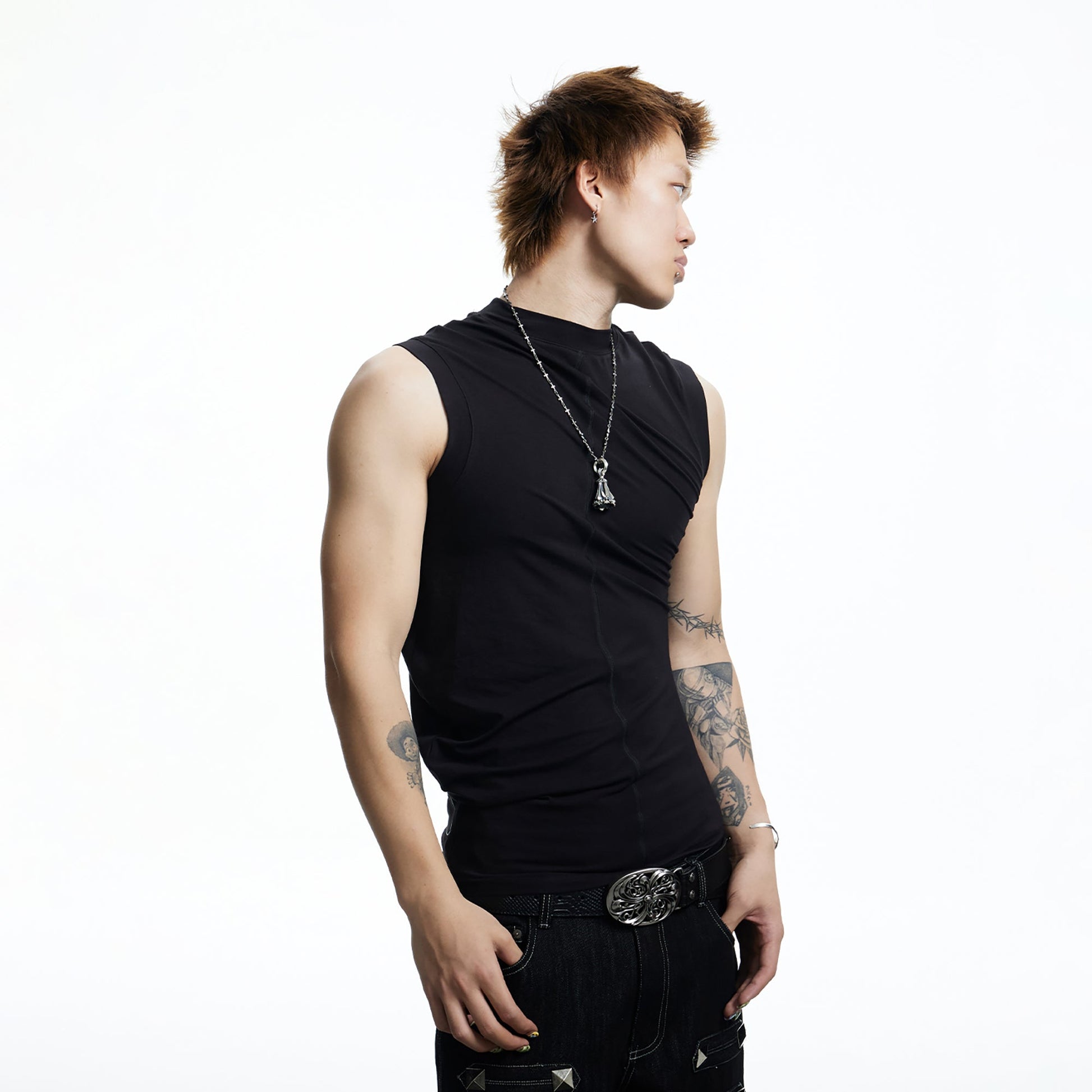 DND4DES Gothic Script Tank Top-Tank Top-S (Preorder)-Black-Free Shipping Leatheretro