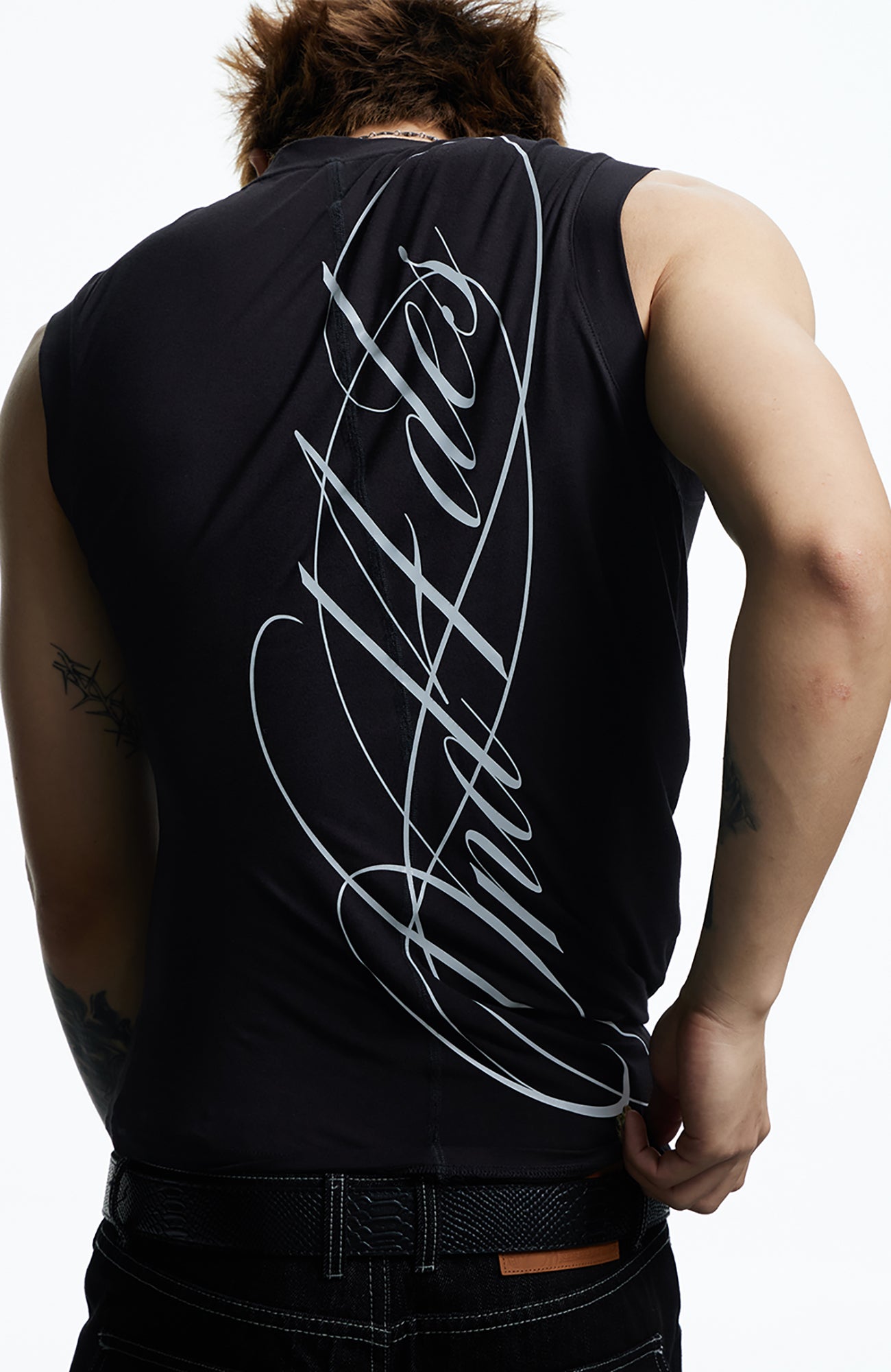 DND4DES Gothic Script Tank Top-Tank Top-S (Preorder)-Black-Free Shipping Leatheretro