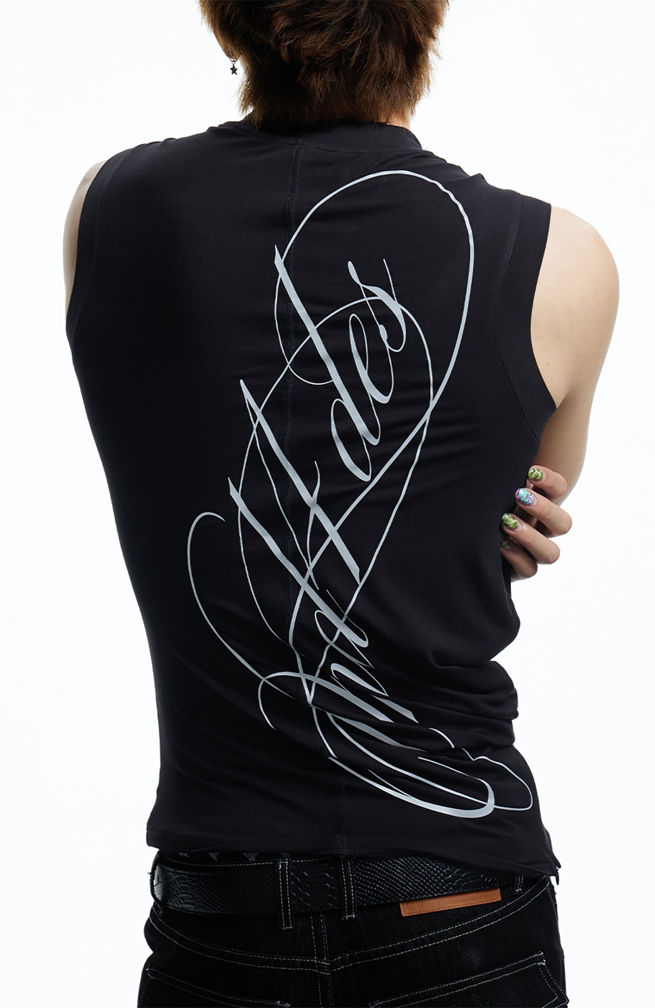 DND4DES Gothic Script Tank Top-Tank Top-S (Preorder)-Black-Free Shipping Leatheretro
