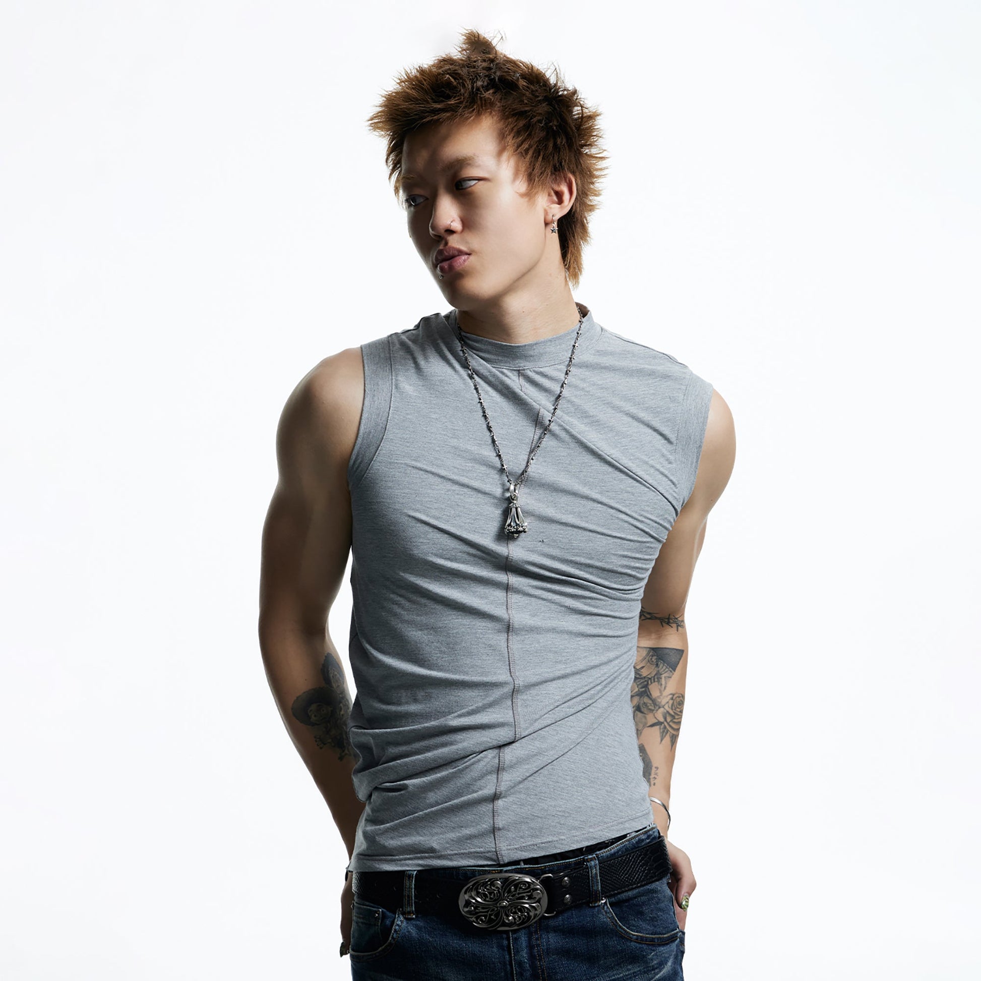 DND4DES Gothic Script Tank Top-Tank Top-S (Preorder)-Black-Free Shipping Leatheretro
