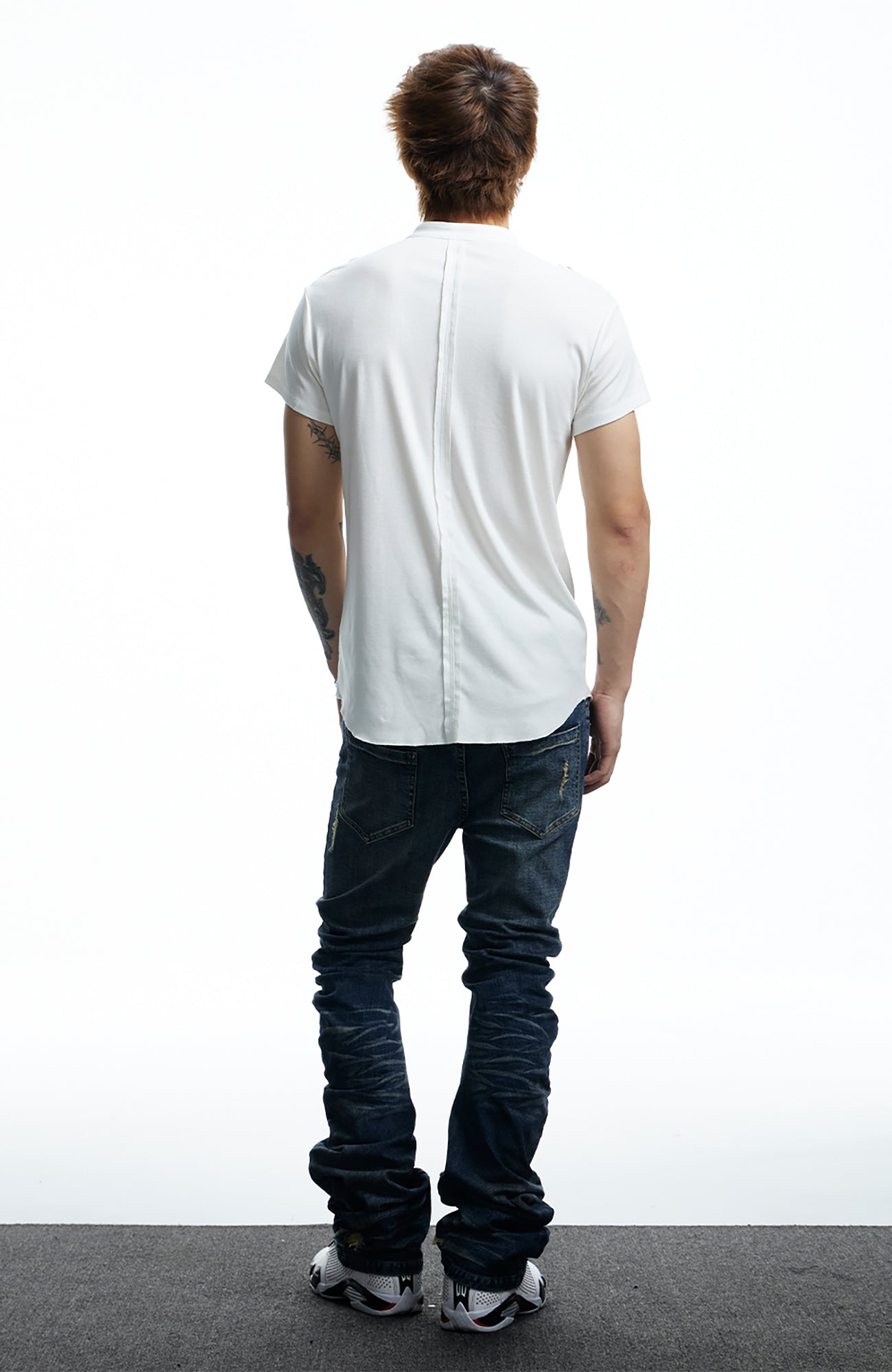 DND4DES Regal Braid Button T-Shirt-T Shirt-S (Preorder)-White-Free Shipping Leatheretro