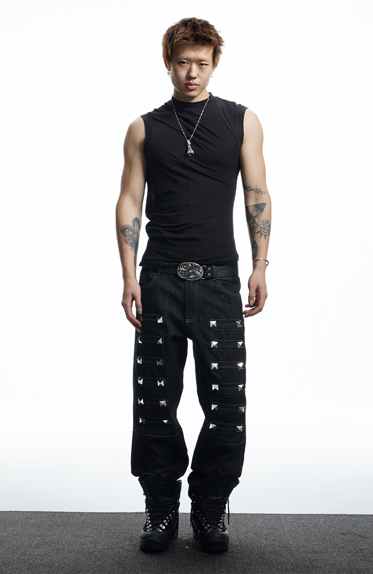 DND4DES Gothic Script Tank Top-Tank Top-S (Preorder)-Black-Free Shipping Leatheretro