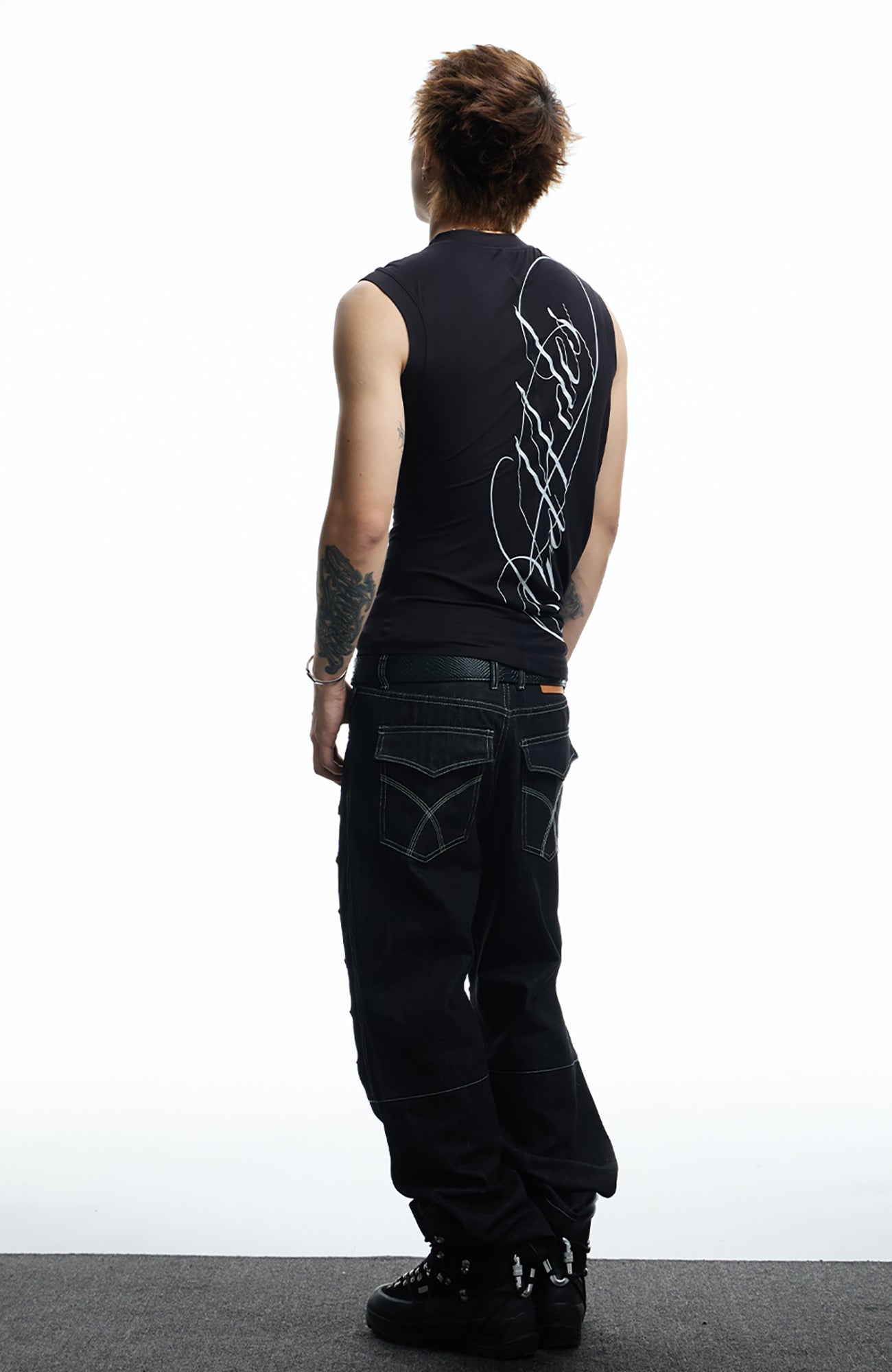 DND4DES Gothic Script Tank Top-Tank Top-S (Preorder)-Black-Free Shipping Leatheretro