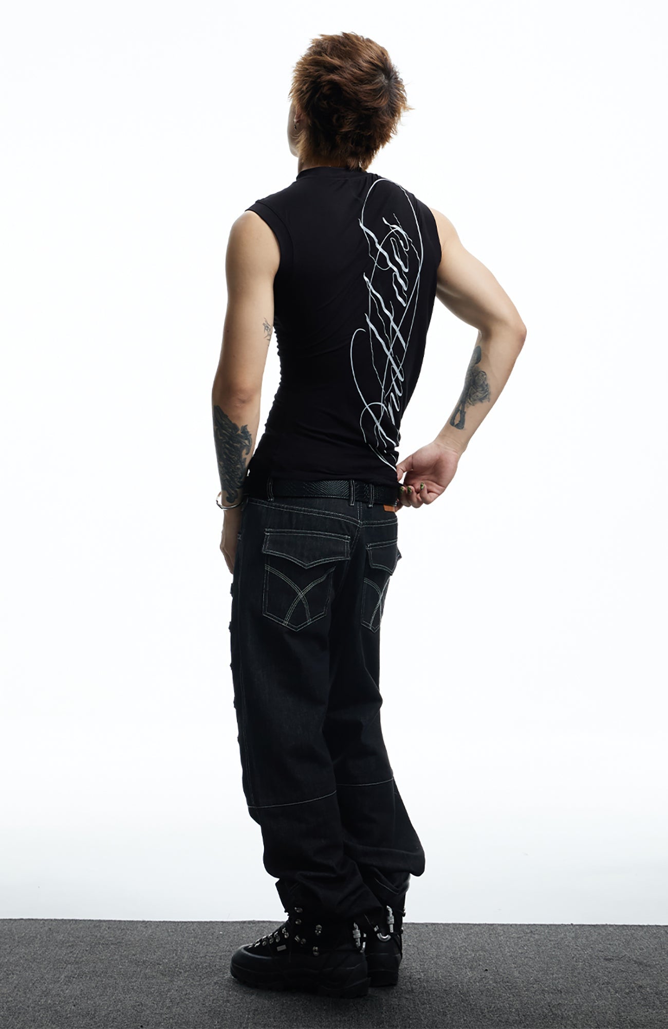 DND4DES Gothic Script Tank Top-Tank Top-S (Preorder)-Black-Free Shipping Leatheretro