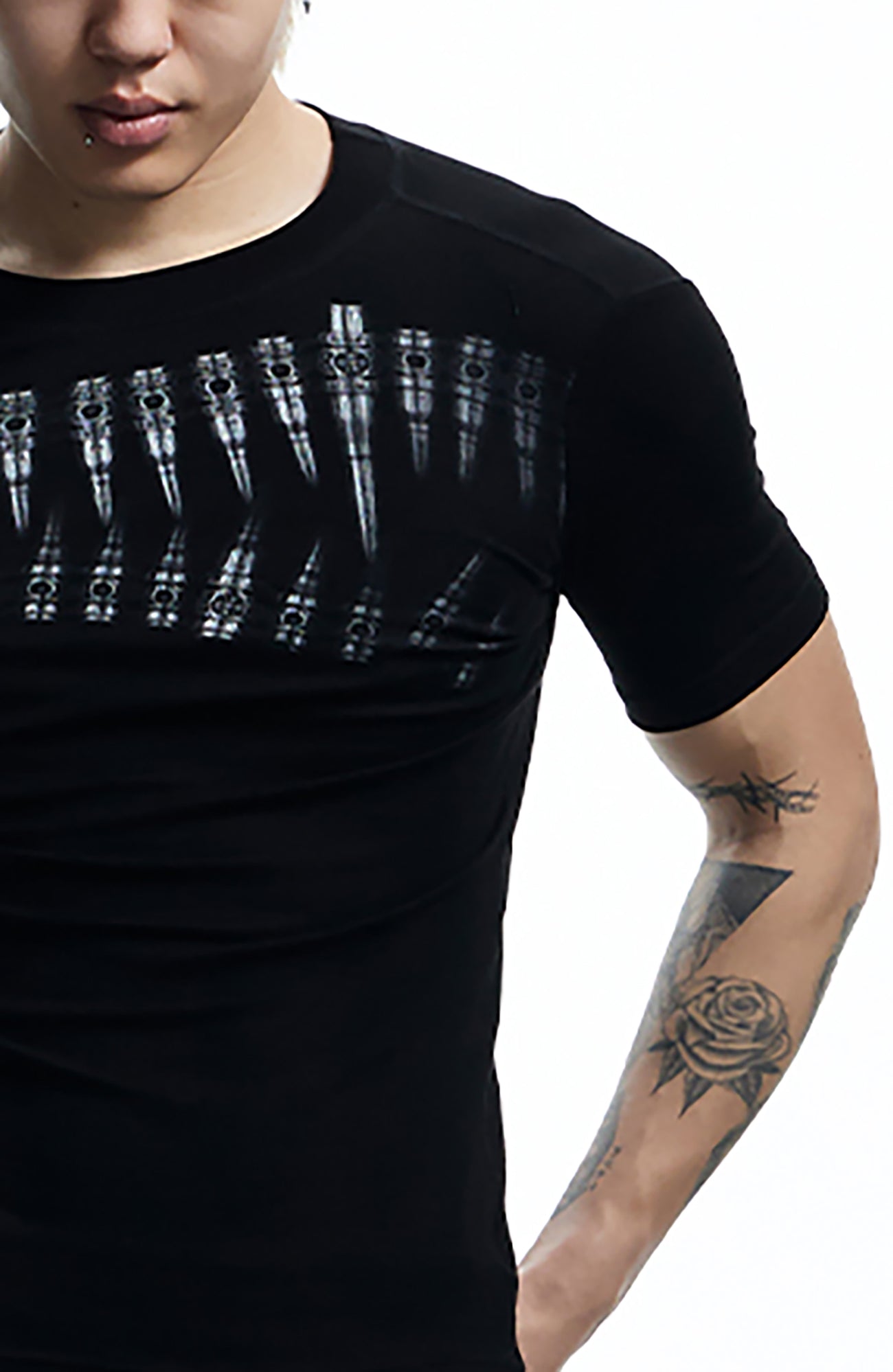 DND4DES Slim Bullet Graphic Wool-Blend Tee-T Shirt-S-Free Shipping Leatheretro