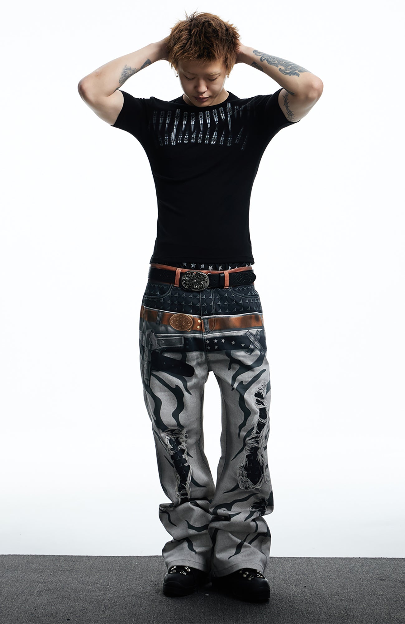 DND4DES Slim Bullet Graphic Wool-Blend Tee-T Shirt-S-Free Shipping Leatheretro