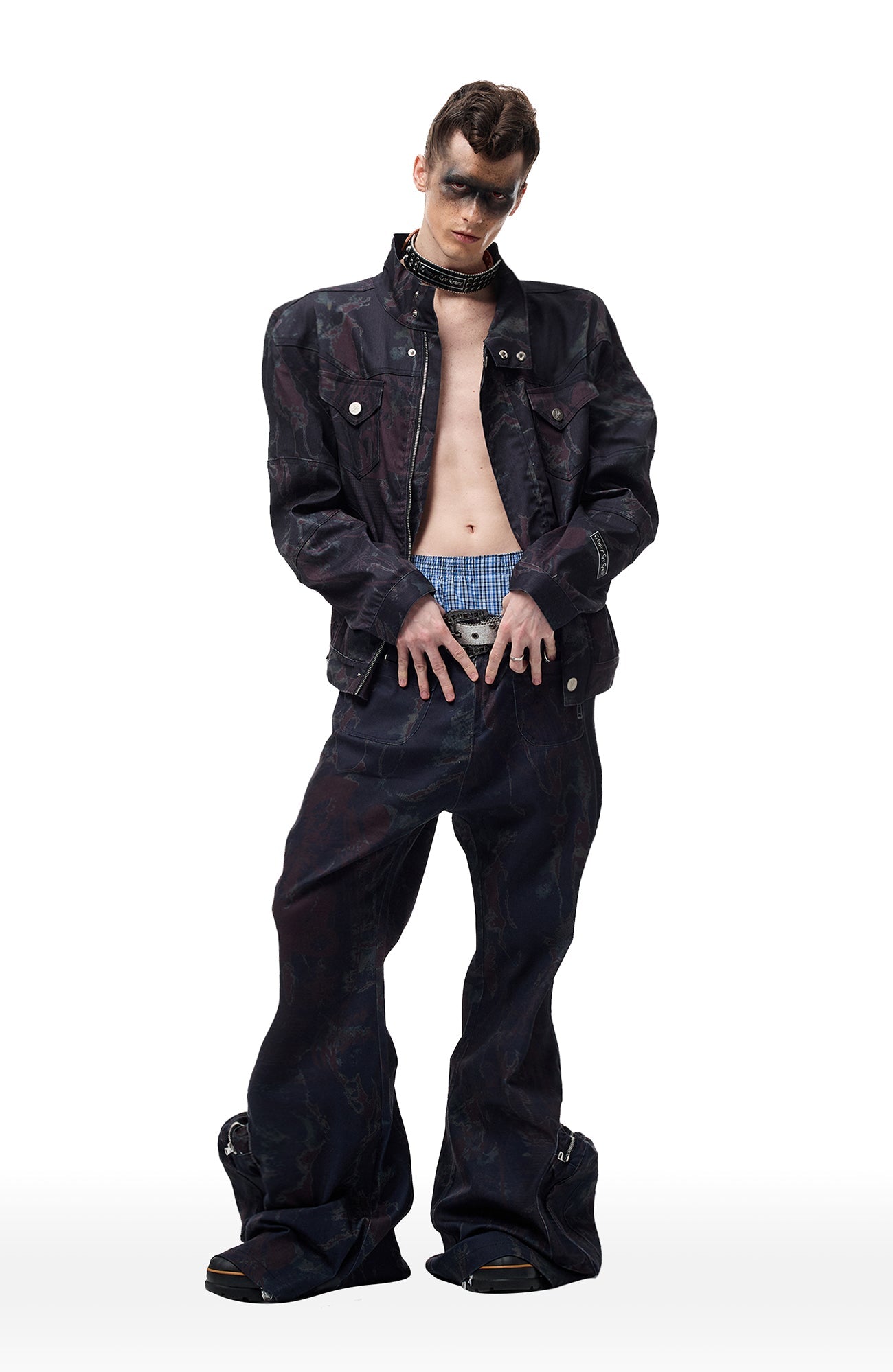 CYCYCY Abstract Graphic Cargo Flared Jeans-Jeans-XXS / 27"-Free Shipping Leatheretro