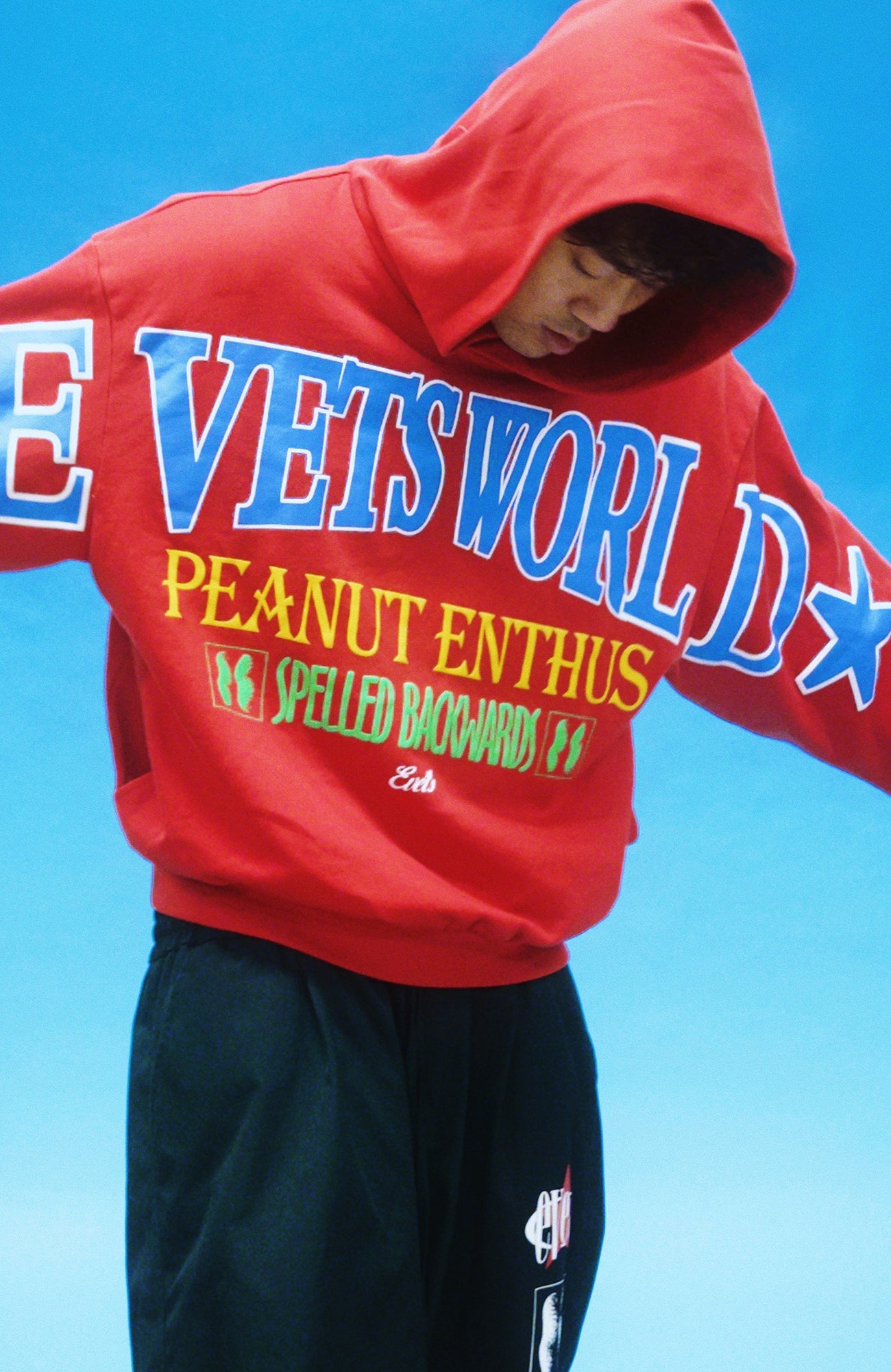 EVETS Foam Print Graphic Hoodie-Jacket-S-Red-Free Shipping Leatheretro
