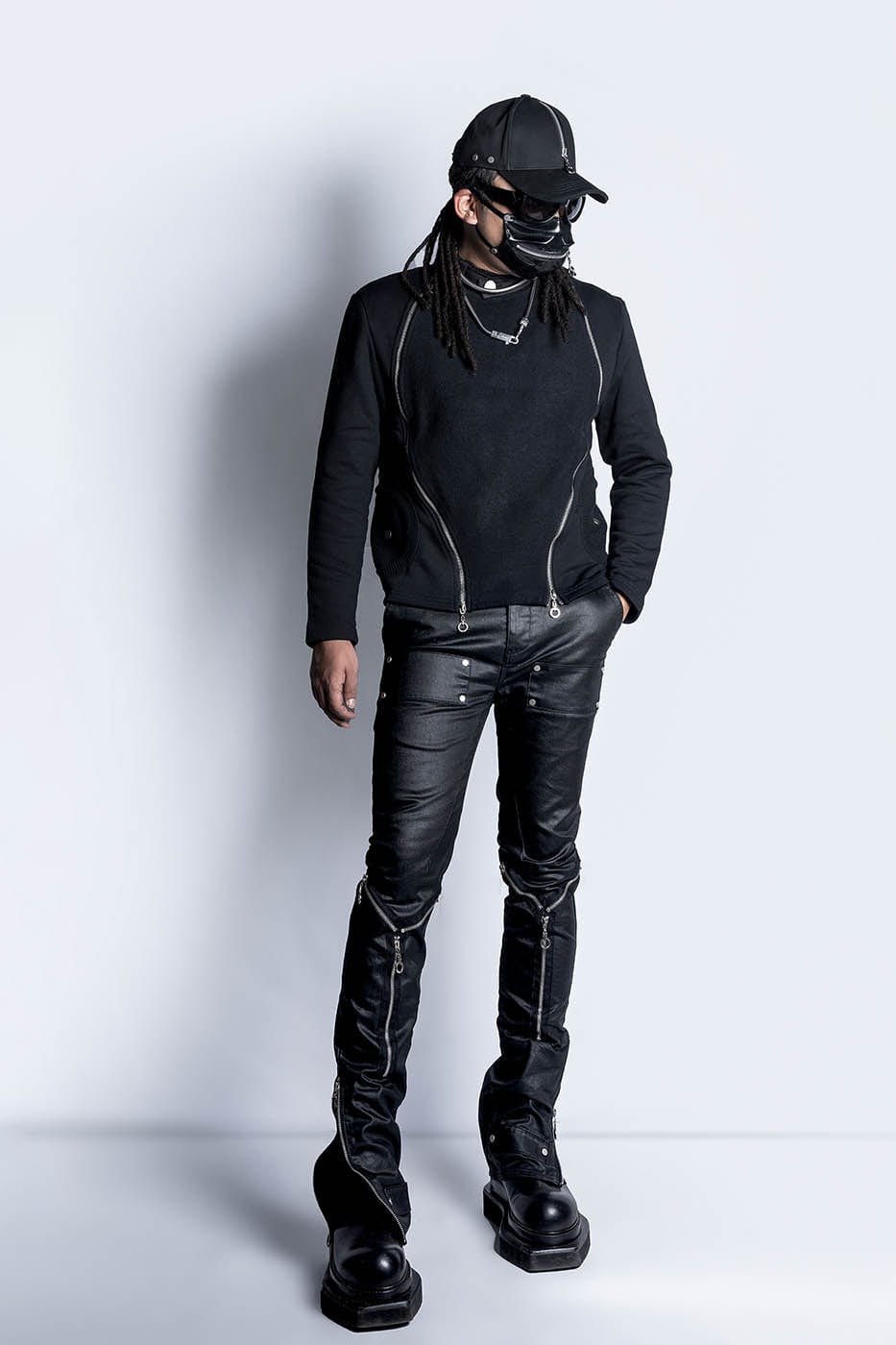 INSIDE OUT Multi-Zipper Rivet Pants-Pants-S-Free Shipping Leatheretro