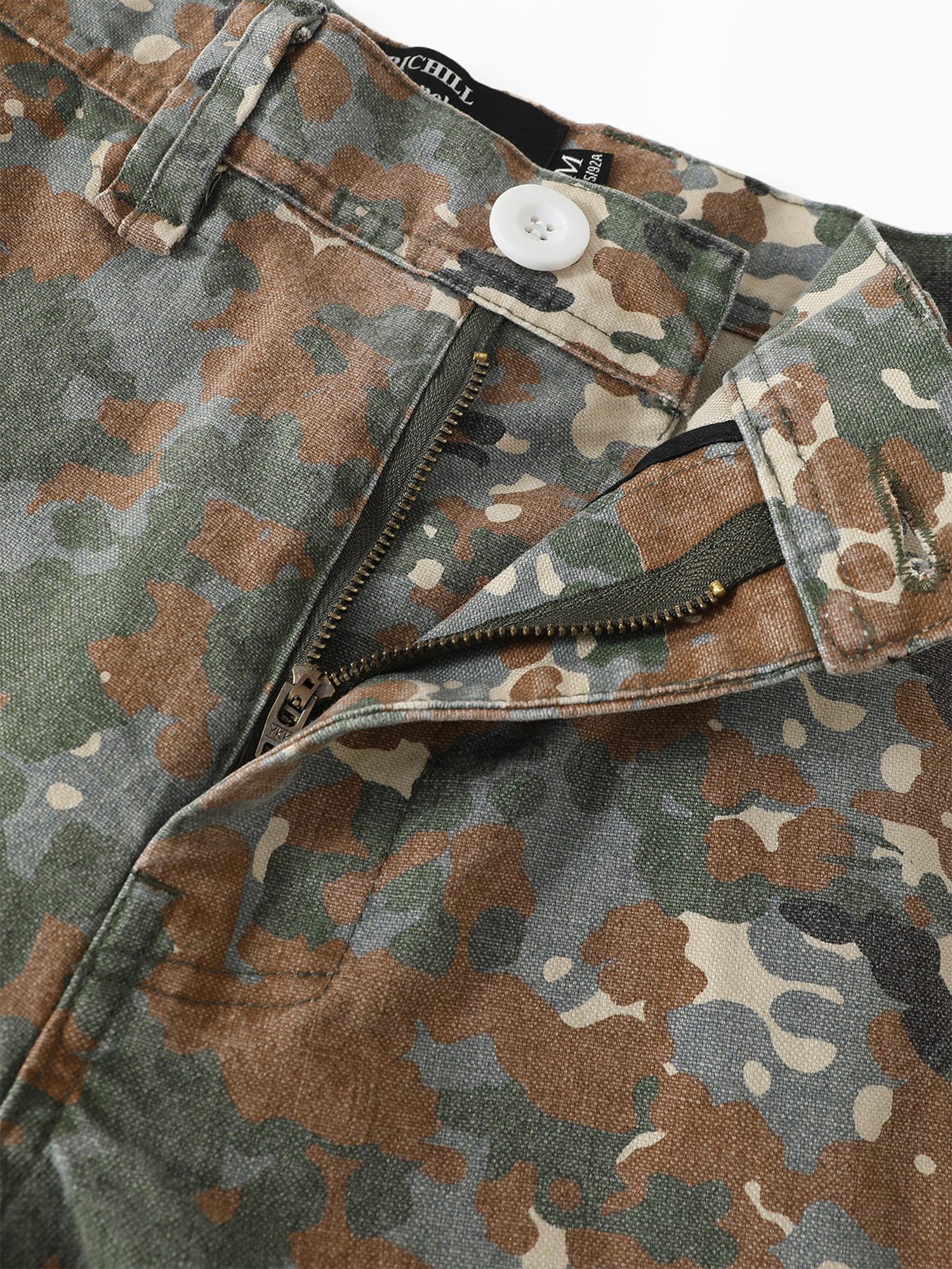 RICHILL Washed Camo Cargo Shorts-Shorts-S / 33"-Free Shipping Leatheretro