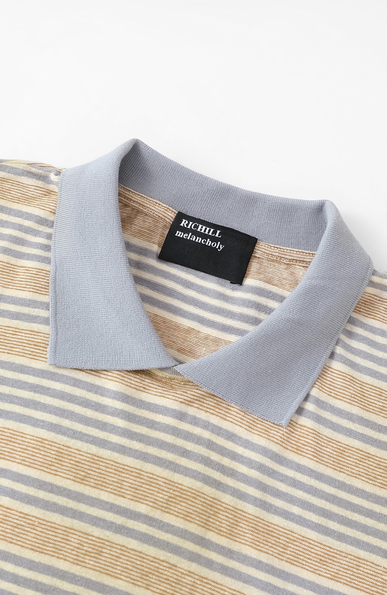 RICHILL Retro Washed Striped Polo Tee-T Shirt-S-Free Shipping Leatheretro