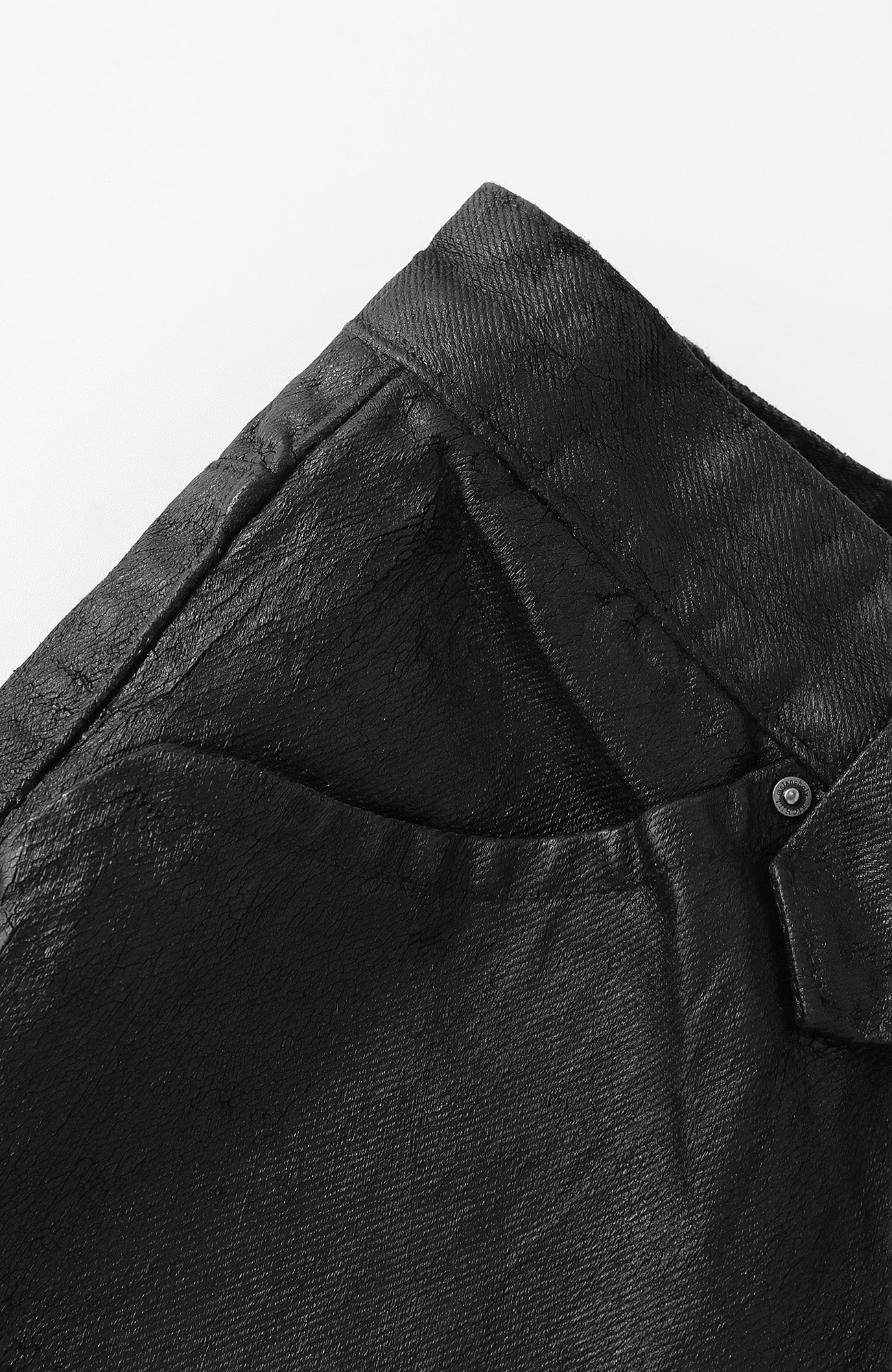 RICHILL Cracked Coated Flared Denim Pants-Pants-S-Free Shipping Leatheretro