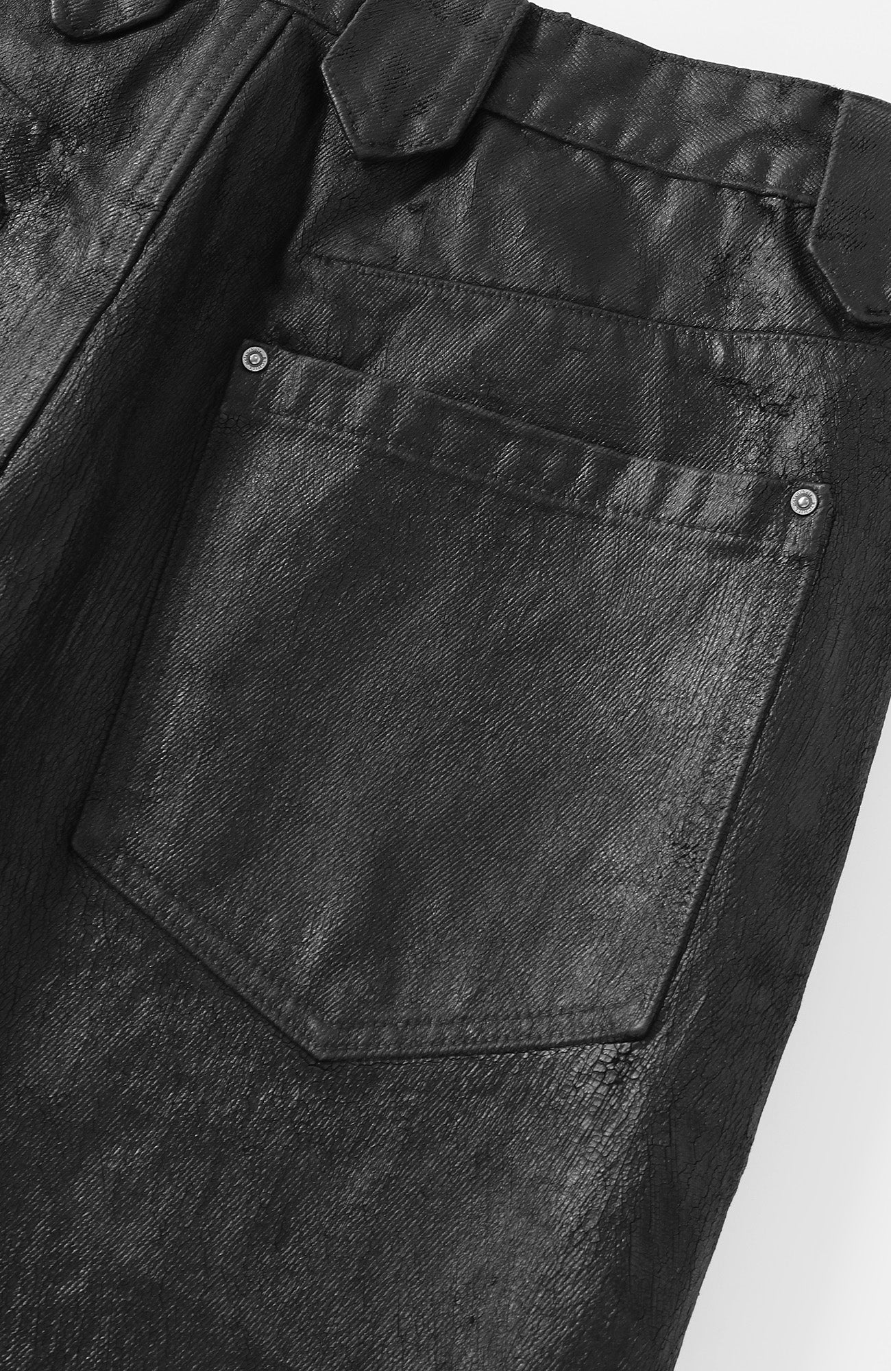 RICHILL Cracked Coated Flared Denim Pants-Pants-S-Free Shipping Leatheretro