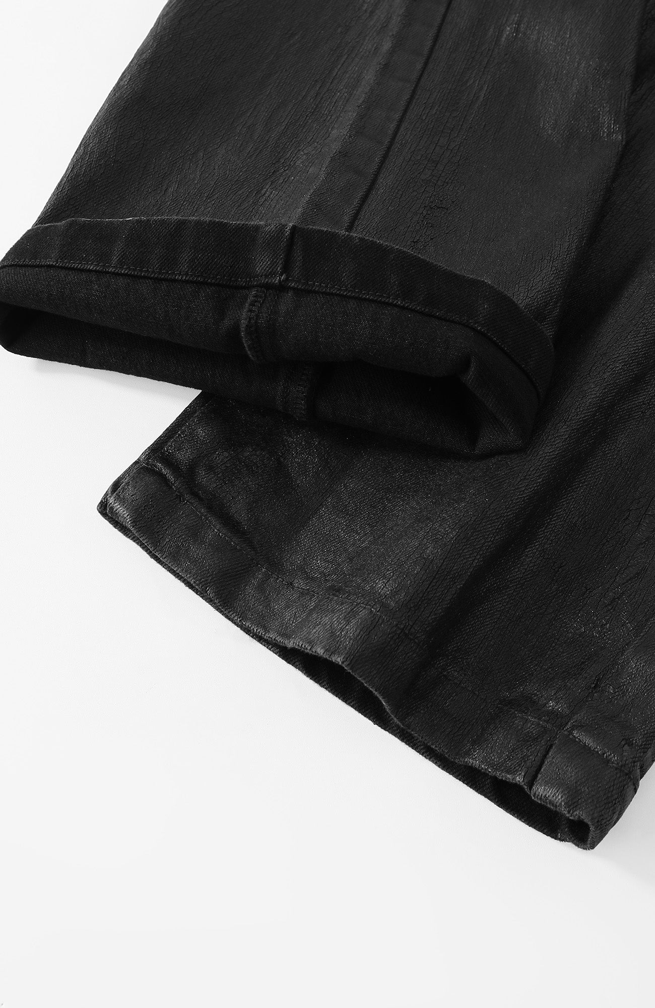 RICHILL Cracked Coated Flared Denim Pants-Pants-S-Free Shipping Leatheretro