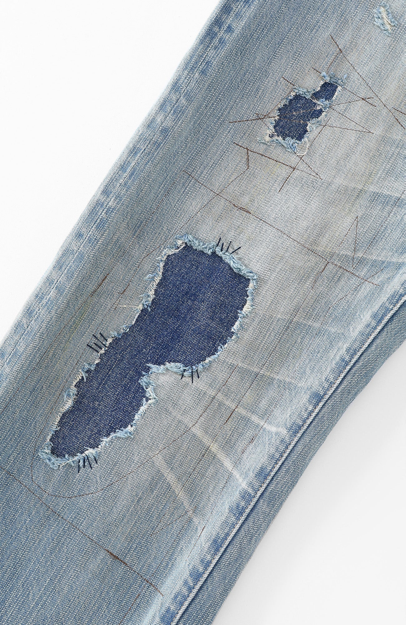 RICHILL Distressed Paneled Washed Straight-Leg Jeans-Jeans-S-Free Shipping Leatheretro