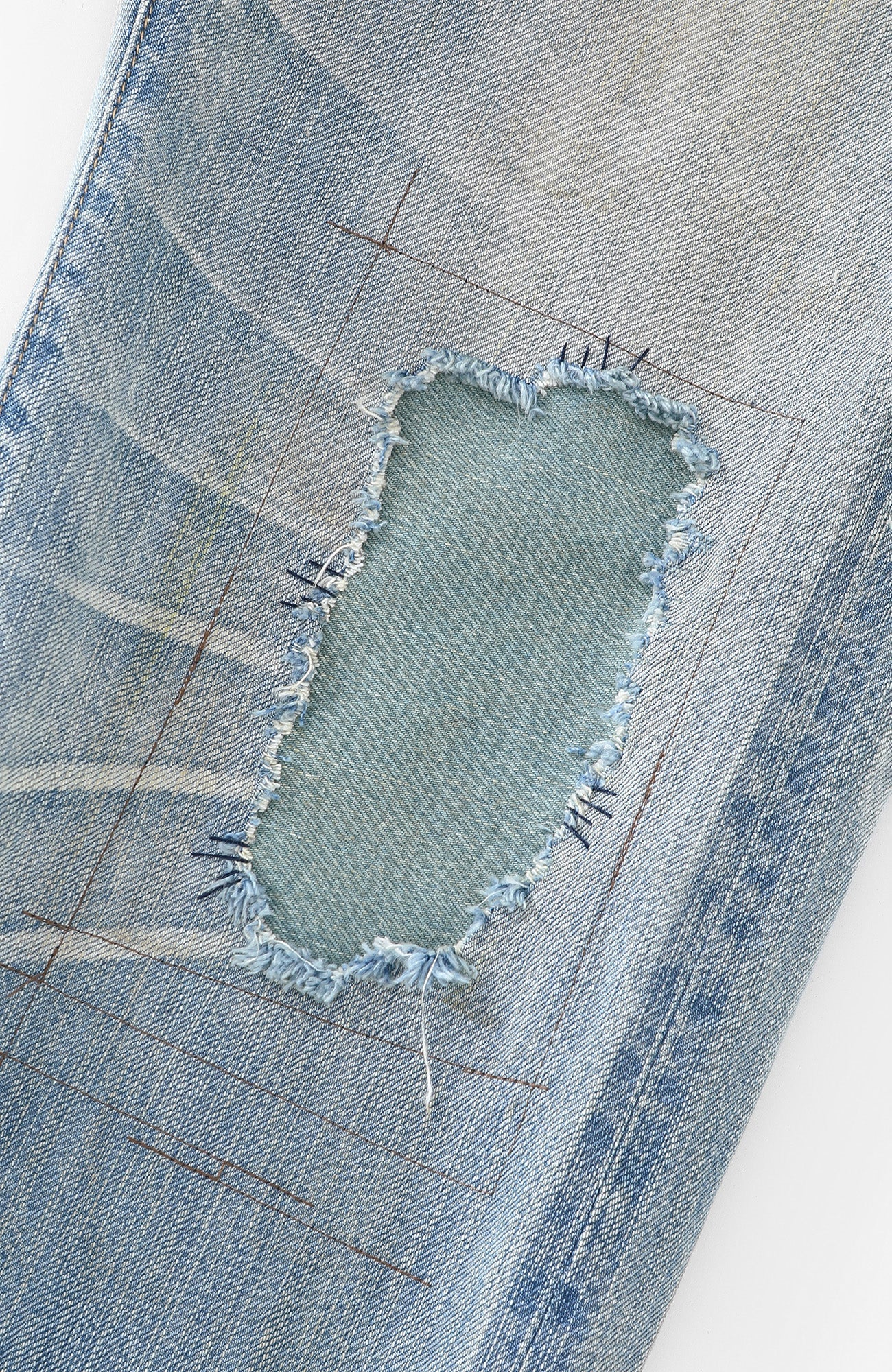 RICHILL Distressed Paneled Washed Straight-Leg Jeans-Jeans-S-Free Shipping Leatheretro