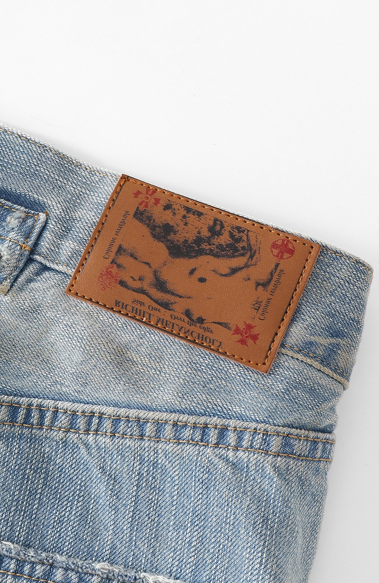 RICHILL Distressed Paneled Washed Straight-Leg Jeans-Jeans-S-Free Shipping Leatheretro