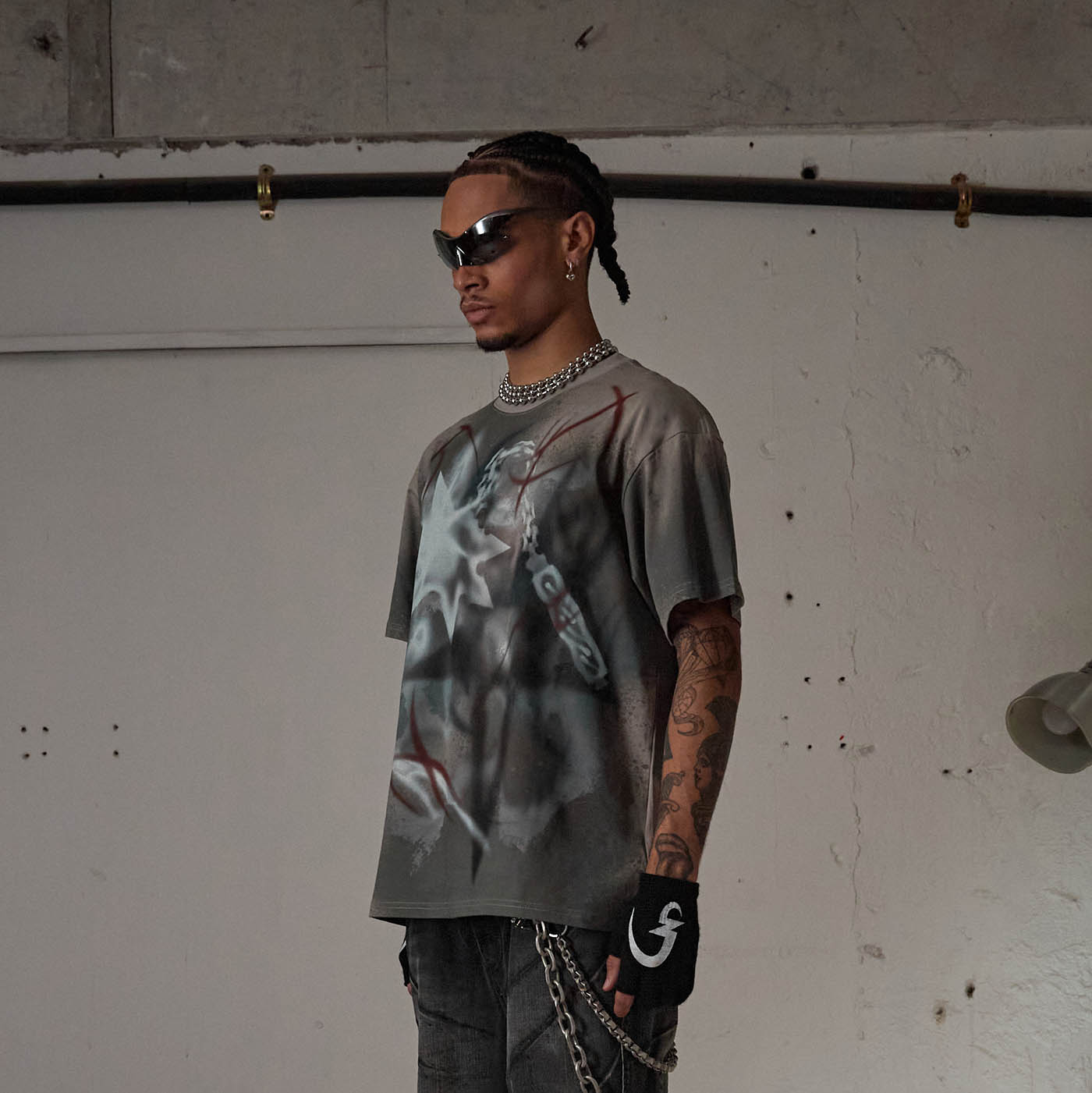 DND4DES Meteor Hammer Abstract Graphics T-Shirt-T Shirt-S-Free Shipping Leatheretro