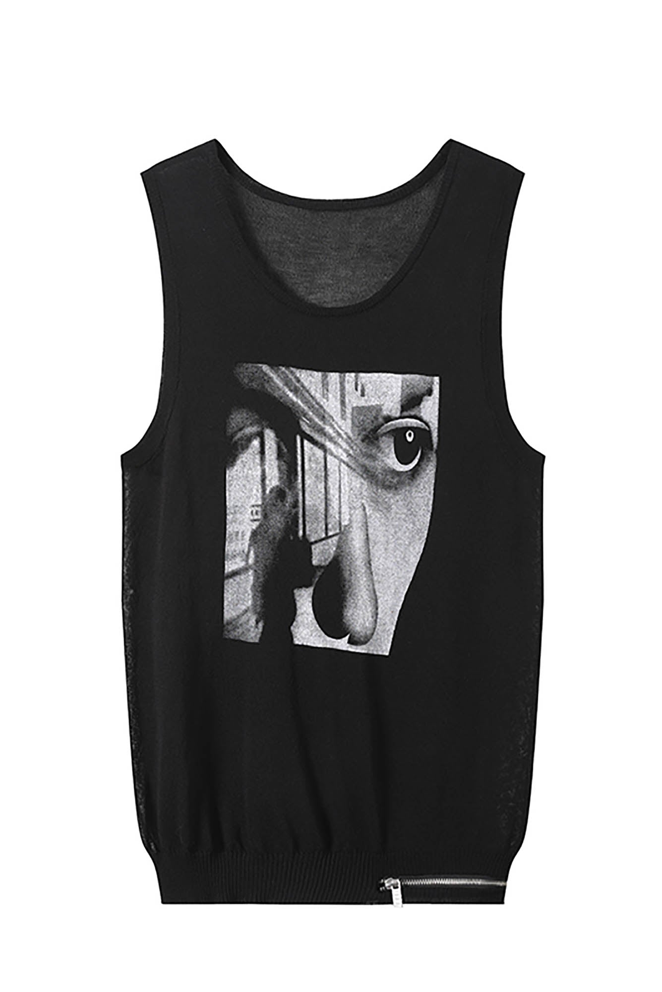 KREATE Abstract Face Knitted Tank Top-Tank Top-S-Black-Free Shipping Leatheretro