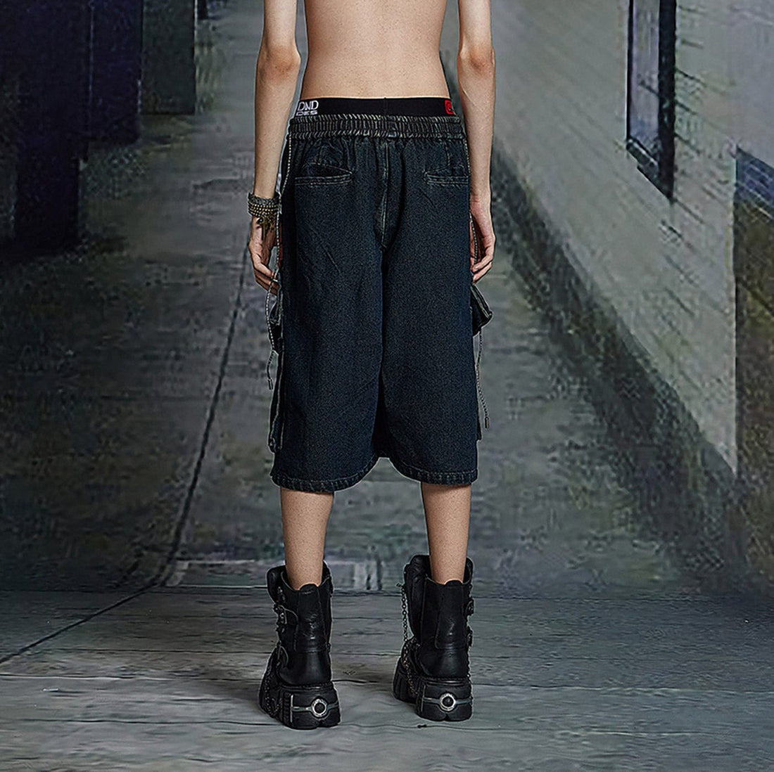 DND4DES Star Drawstring Deconstructed Denim Shorts-Pants-S-Free Shipping Leatheretro