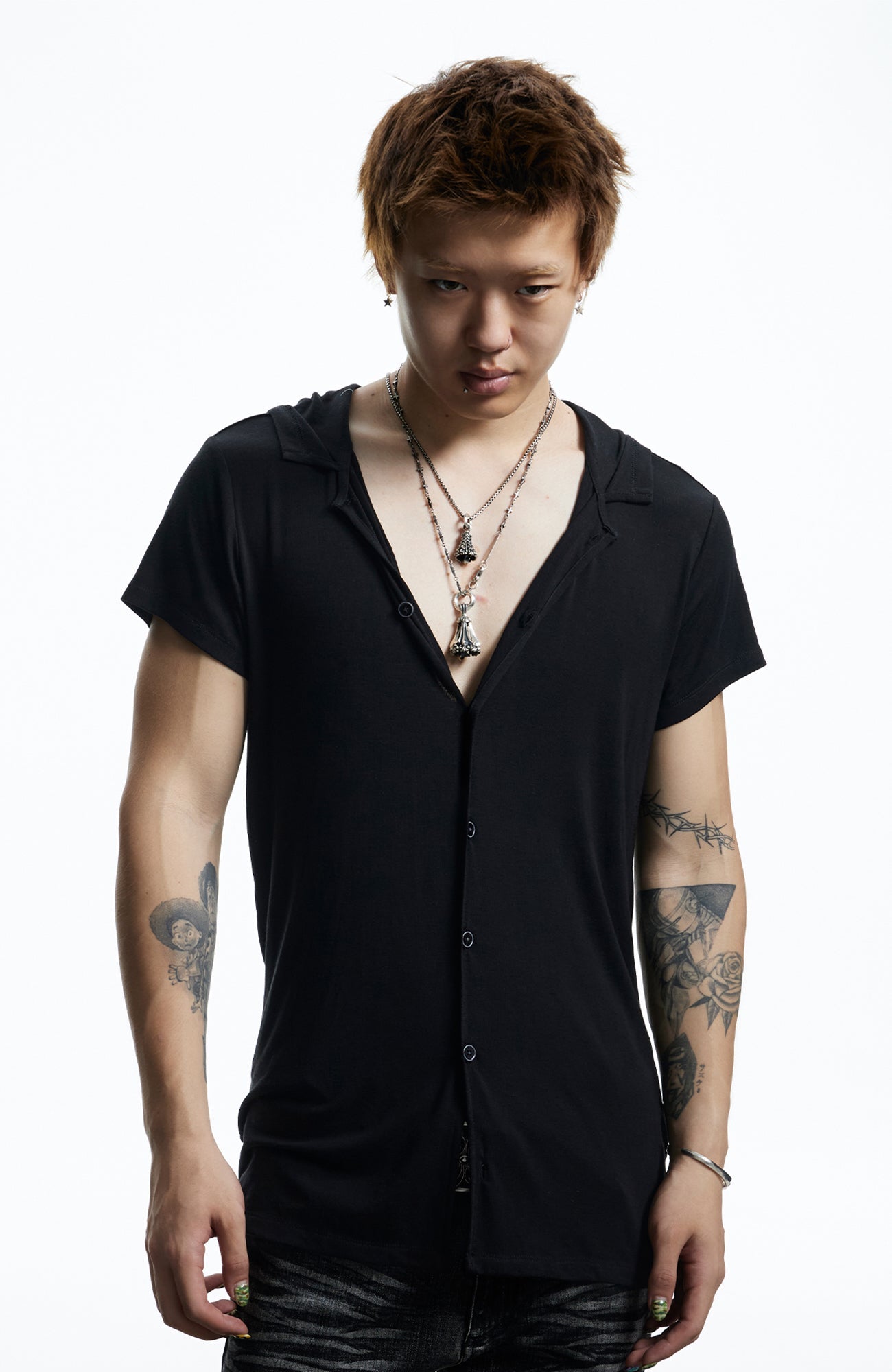 DND4DES Ruched Back Hooded T-Shirt-T Shirt-S (Preorder)-White-Free Shipping Leatheretro
