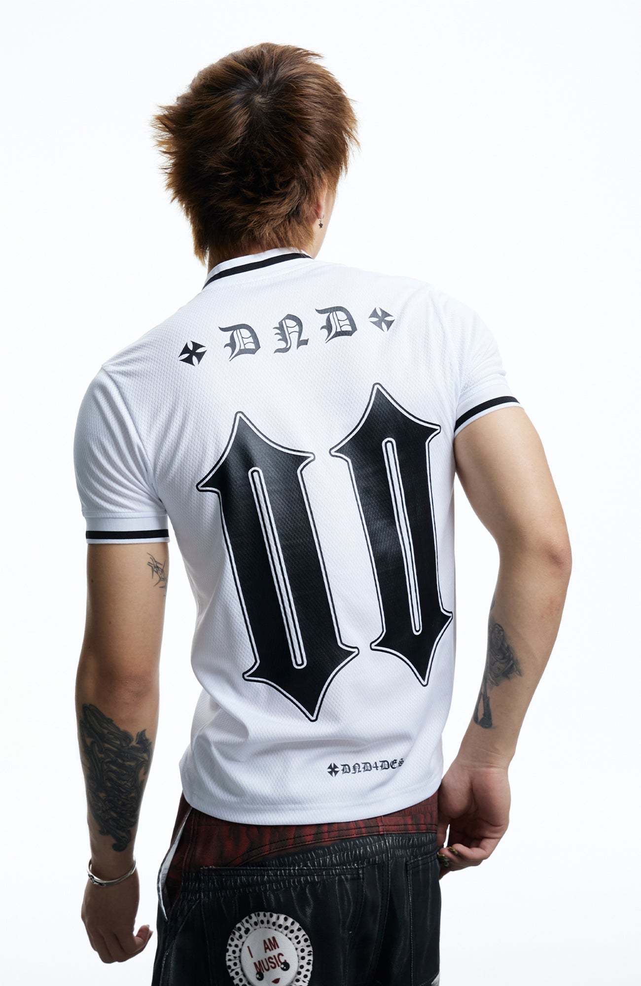 DND4DES Gothic Letter V-Neck Jersey T-Shirt-T Shirt-S (Preorder)-Free Shipping Leatheretro