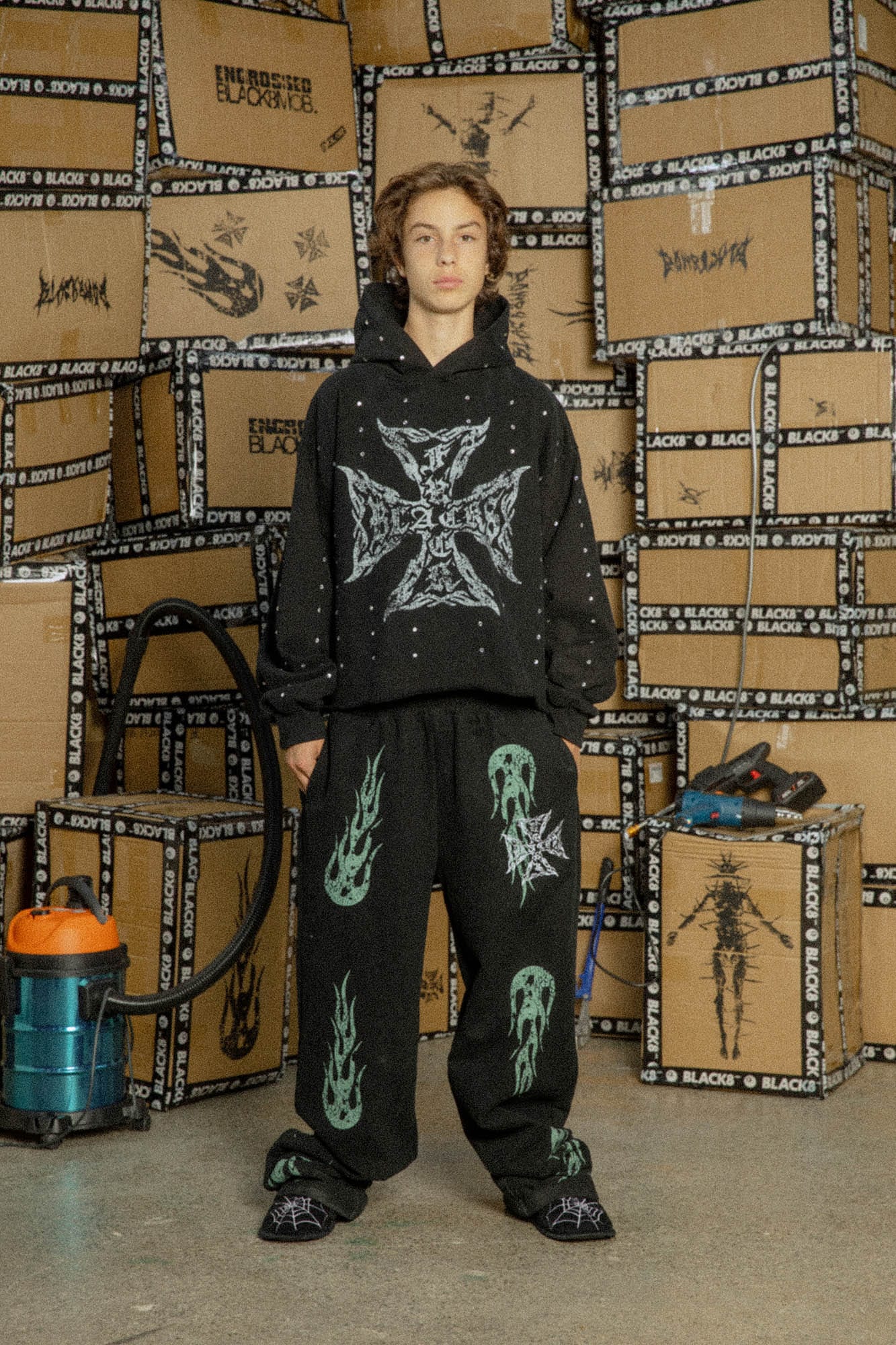 BLACK8MOB Flame Graphics Sweatpants-Pants-S-Free Shipping Leatheretro