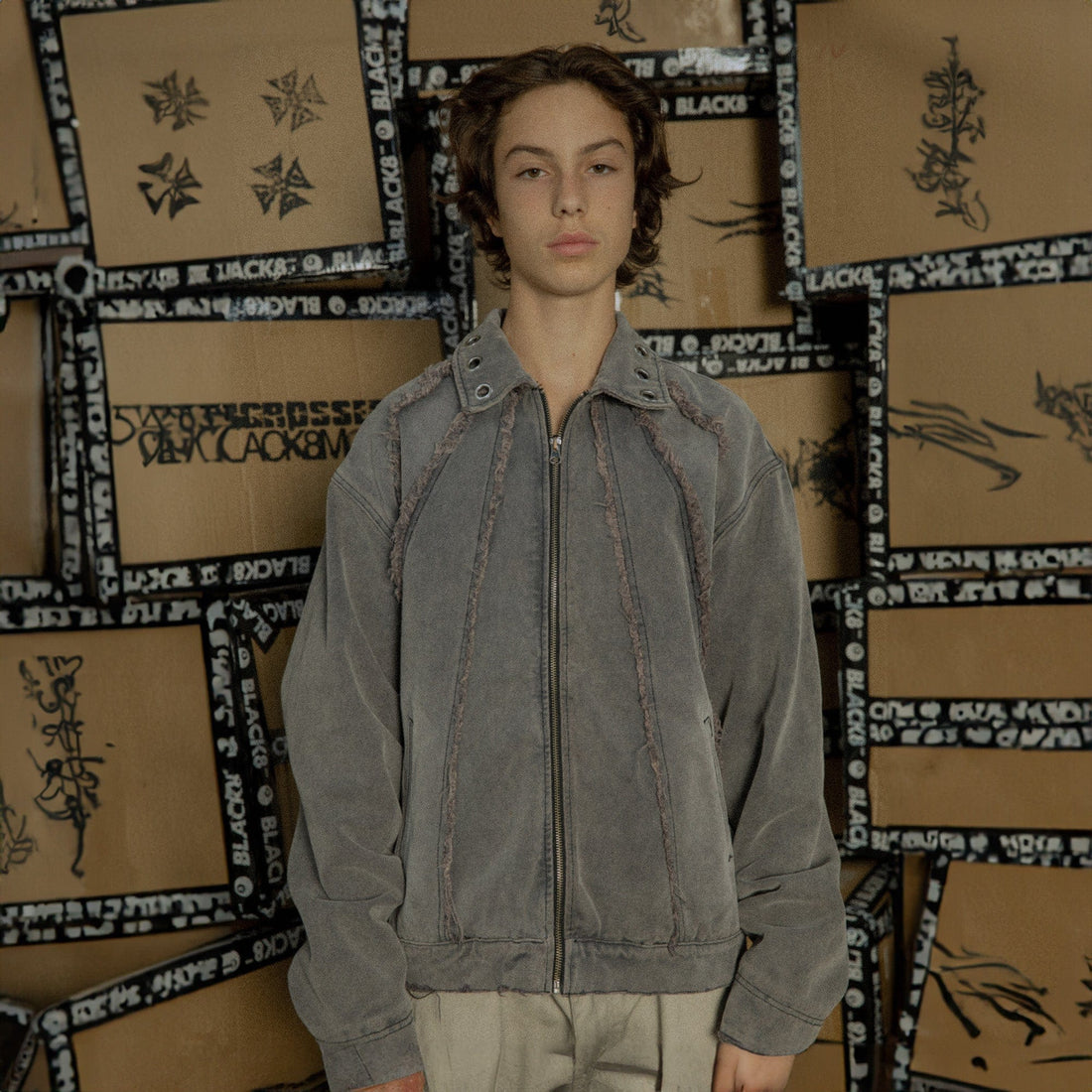 BLACK8MOB Deconstructed Frayed Jacket-Jacket-S-Free Shipping Leatheretro