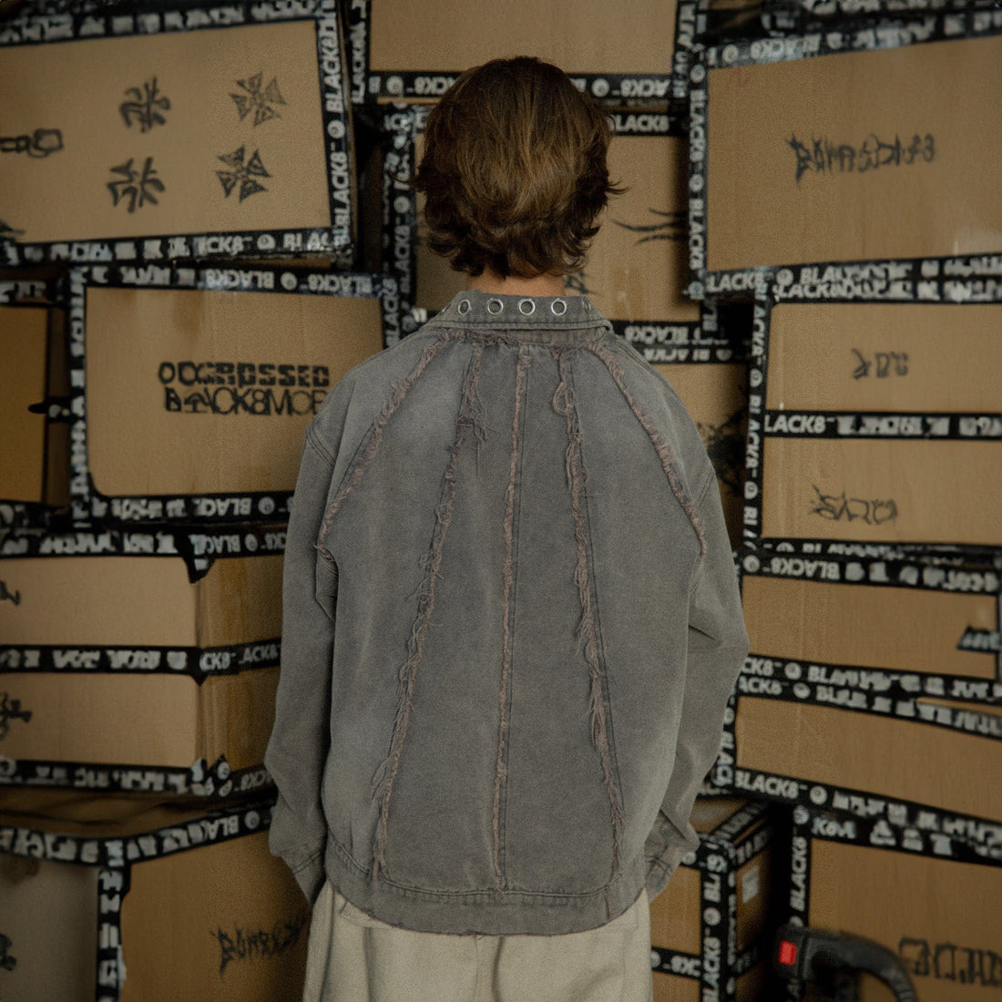 BLACK8MOB Deconstructed Frayed Jacket-Jacket-S-Free Shipping Leatheretro