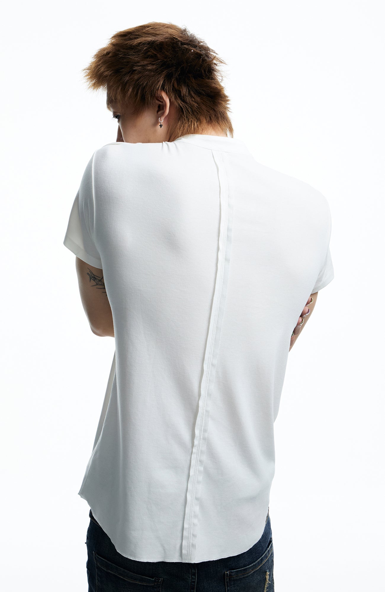 DND4DES Regal Braid Button T-Shirt-T Shirt-S (Preorder)-White-Free Shipping Leatheretro