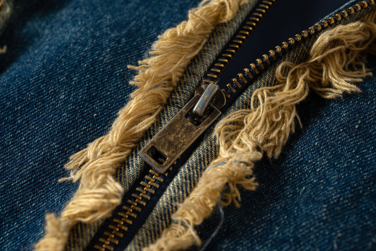 TUIMU Fringe-Trim Denim Jacket-Jacket-S-Free Shipping Leatheretro