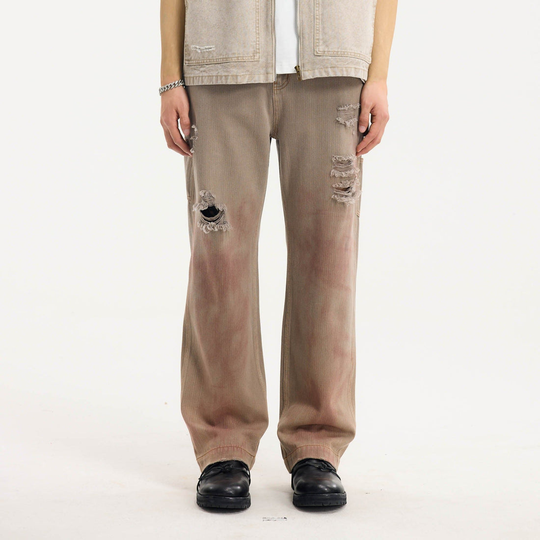 BONELESS Distressed Utility Carpenter Pants-Pants-S-Free Shipping Leatheretro