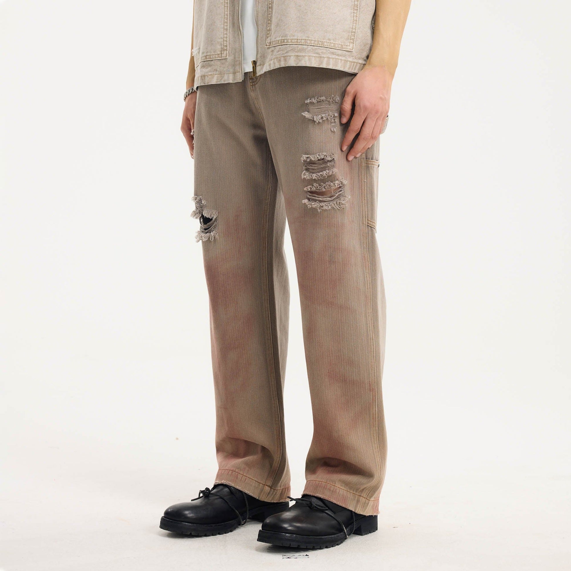 BONELESS Distressed Utility Carpenter Pants-Pants-S-Free Shipping Leatheretro