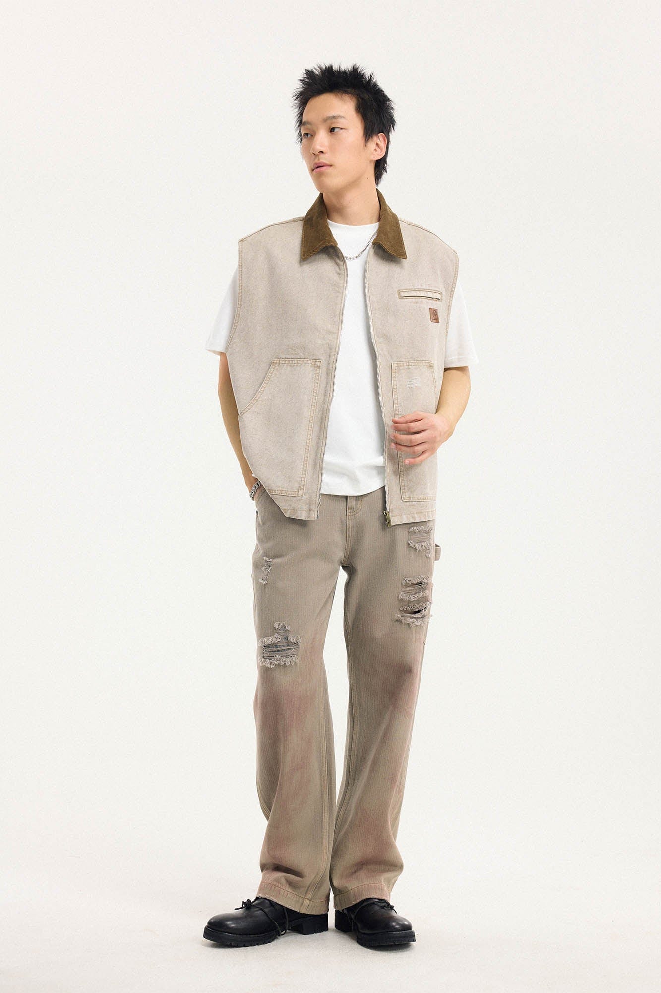 BONELESS Distressed Utility Carpenter Pants-Pants-S-Free Shipping Leatheretro