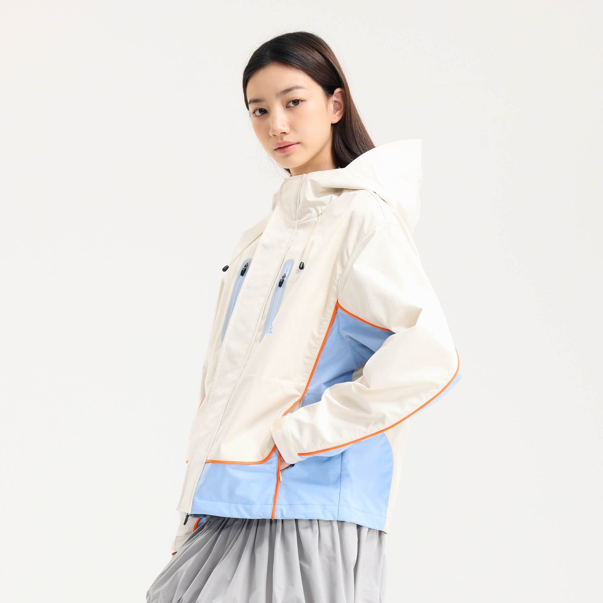 BONELESS Contrast Waterproof Utility Hooded Jacket-Jacket-S-Orange-Free Shipping Leatheretro