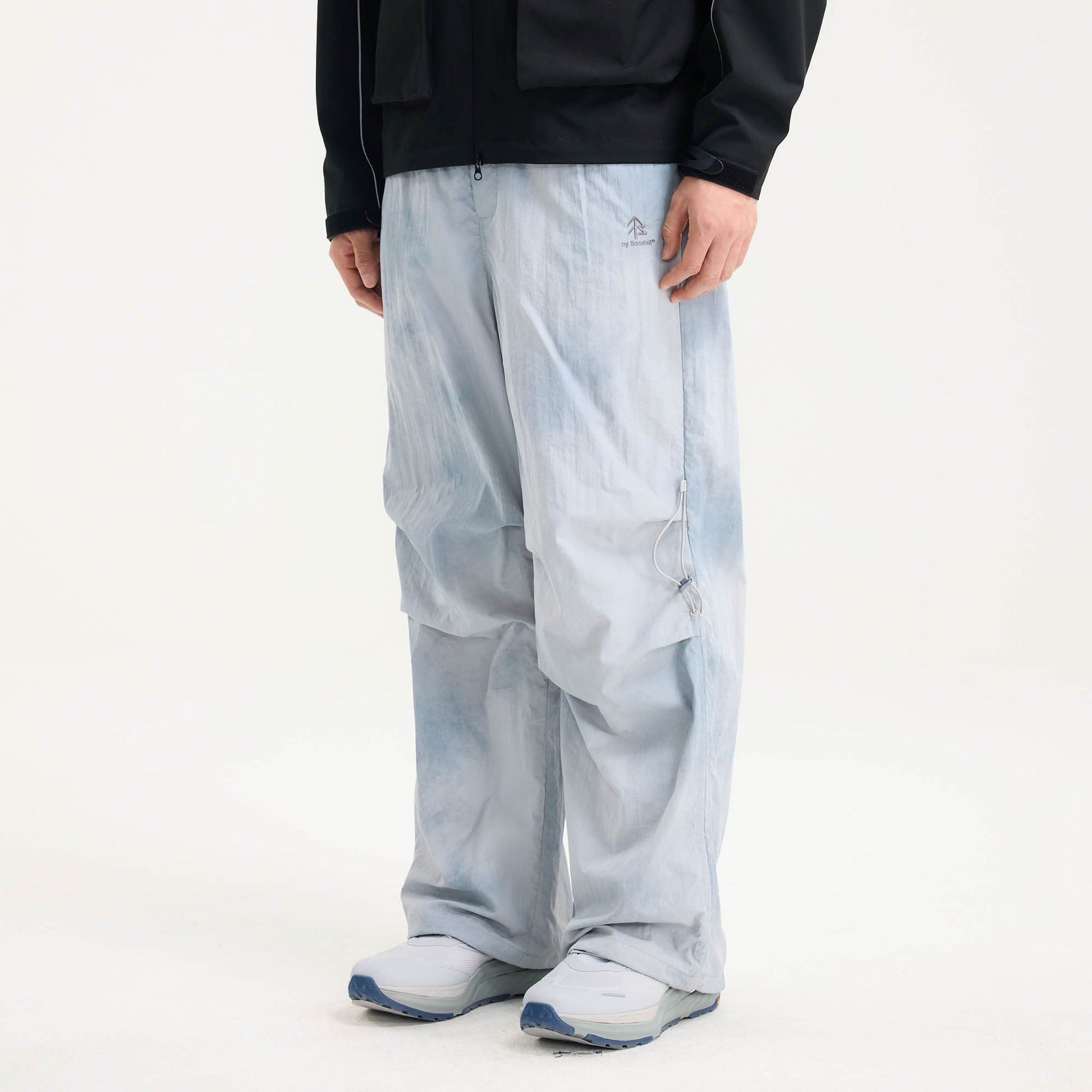 BONELESS Tie-Dye Crinkled Parachute Pants-Pants-S-Green-Free Shipping Leatheretro