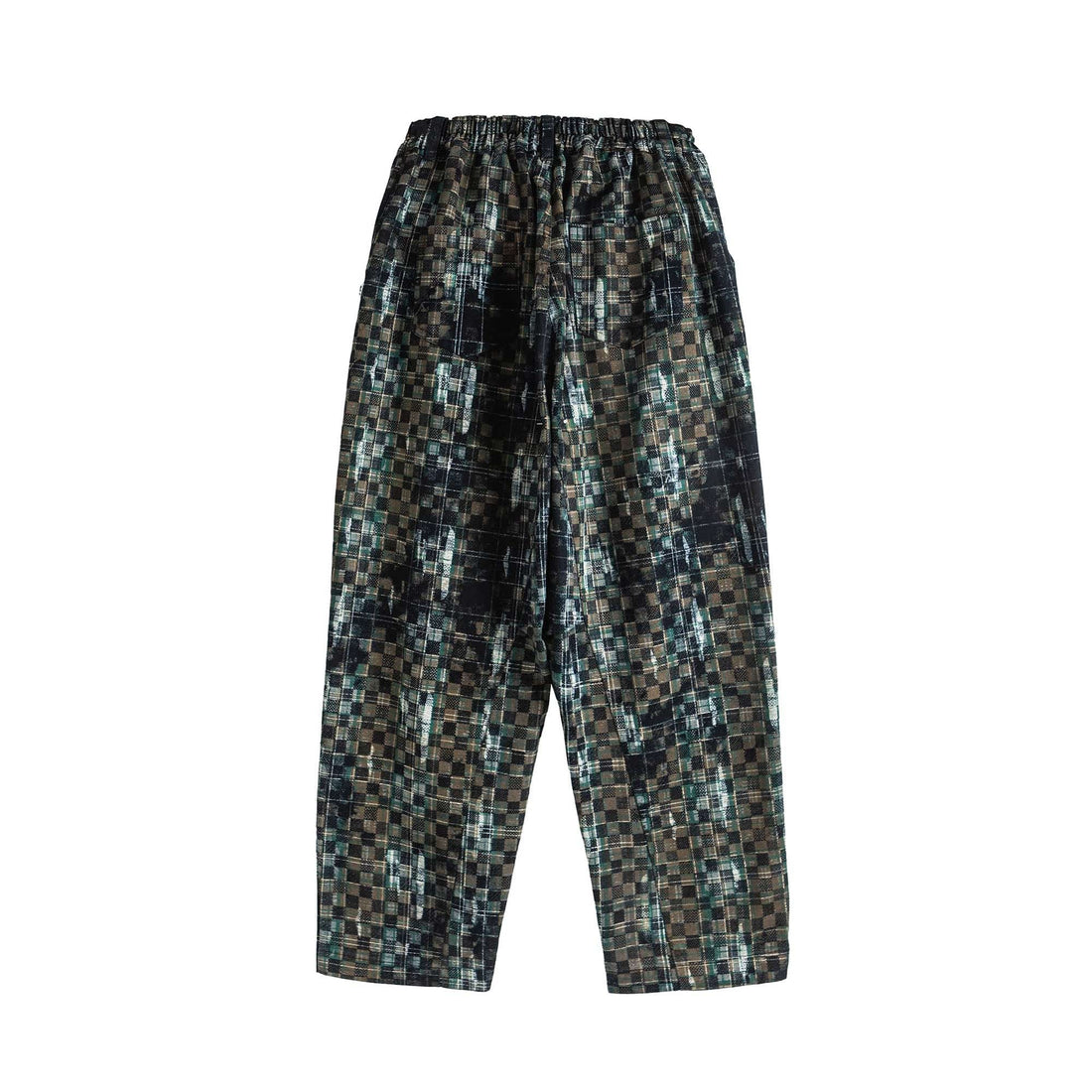 ME DA IGUAL Tie-Dye Washed Camo Checks Elastic Pants-Pants-M-Free Shipping Leatheretro