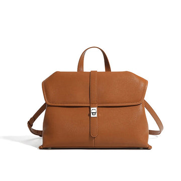 Genuine Leather Women’s Shoulder Bag – Large Capacity Retro Crossbody Handbag-Handbags, Wallets & Cases-Brown-Free Shipping Leatheretro