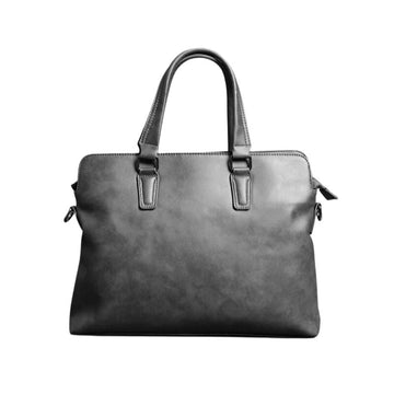 Business Soft Leather Briefcase for men-Briefcase-Gray-Free Shipping Leatheretro