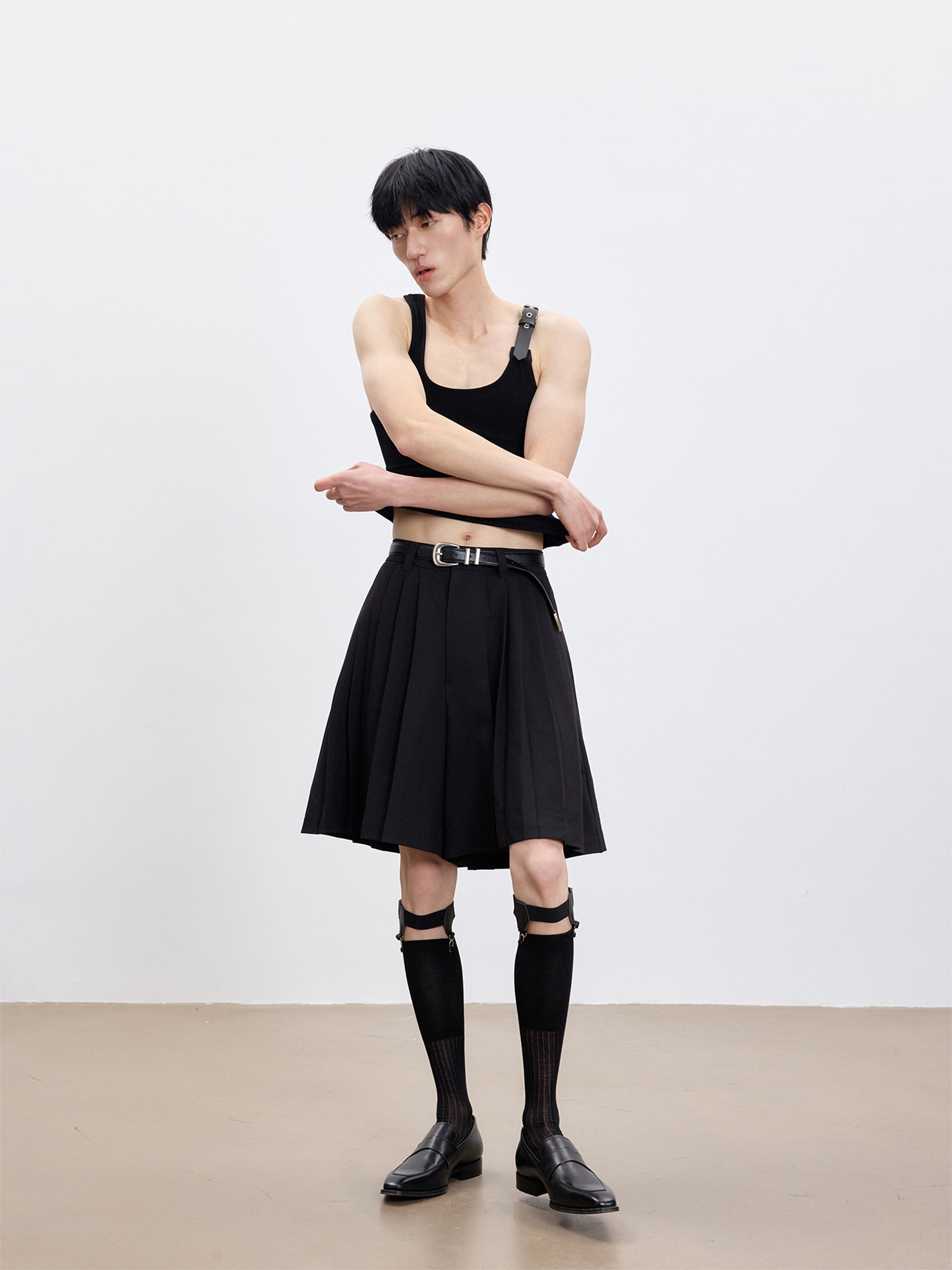 TUIMU Essential Pleated Skort-Shorts-S-Free Shipping Leatheretro