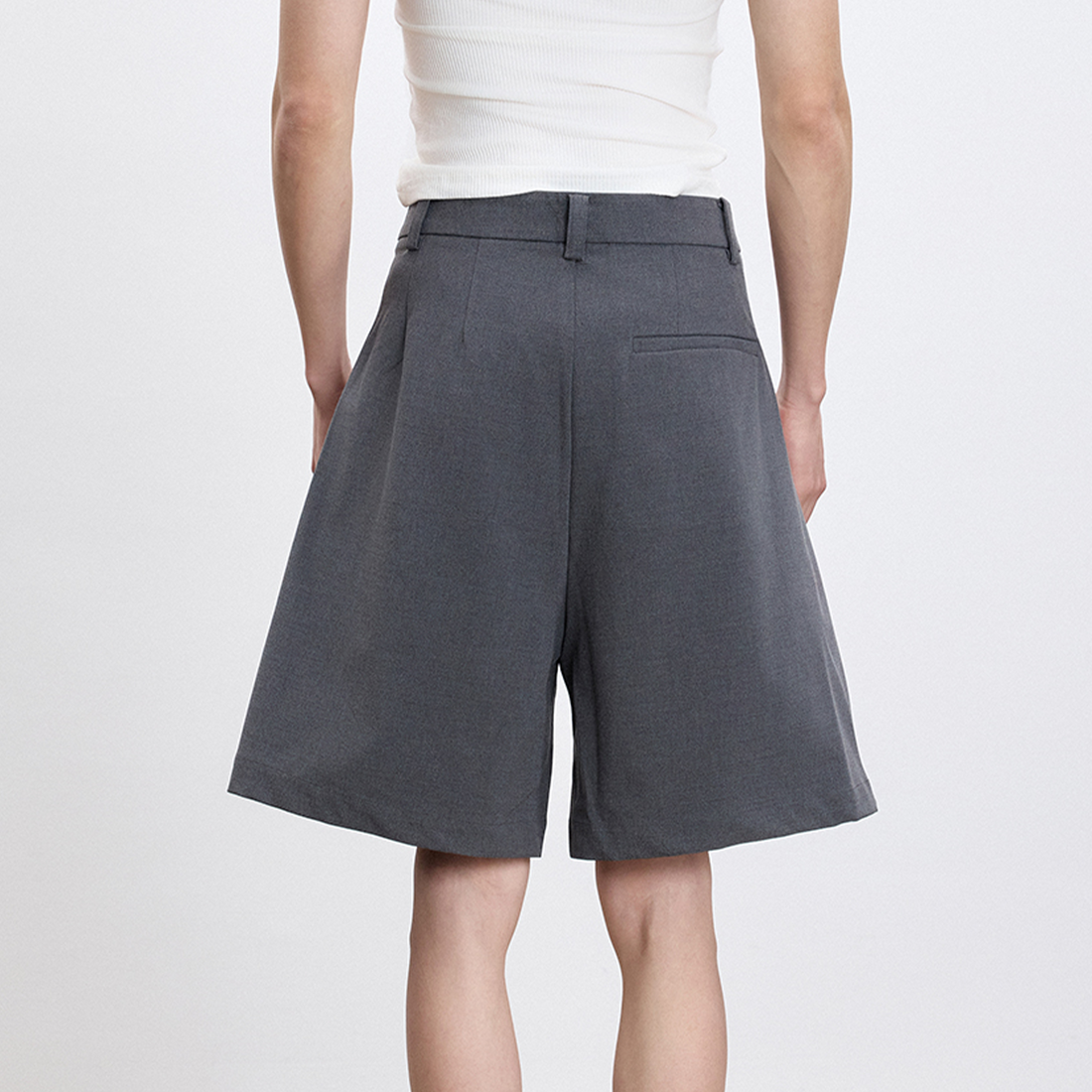 TUIMU Pleated Wide-Leg Shorts-Shorts-S-Free Shipping Leatheretro