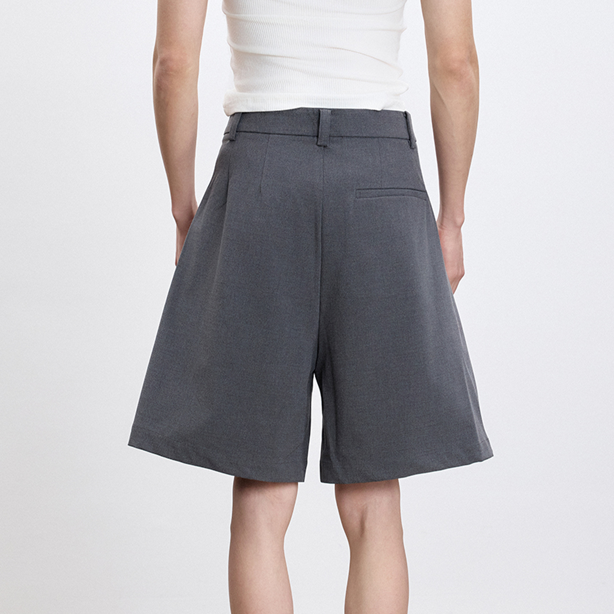 TUIMU Pleated Wide-Leg Shorts-Shorts-S-Free Shipping Leatheretro