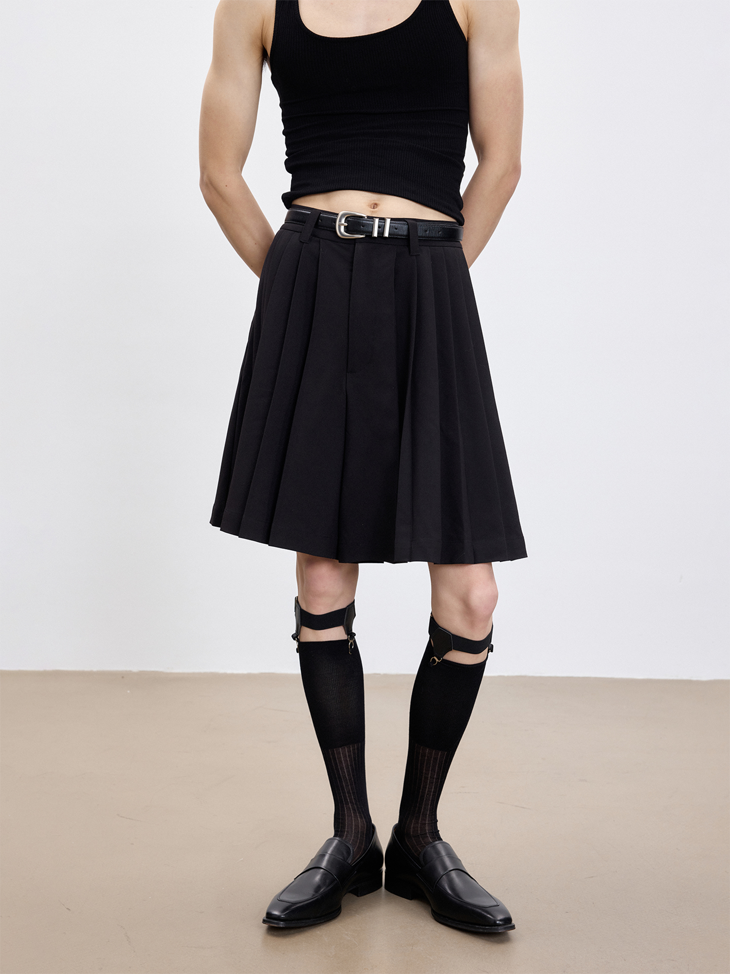 TUIMU Essential Pleated Skort-Shorts-S-Free Shipping Leatheretro