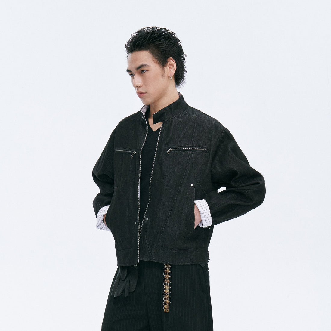 CATSSTAC Essential Harrington Raw Denim Jacket-Jacket-S (Preorder)-White-Free Shipping Leatheretro