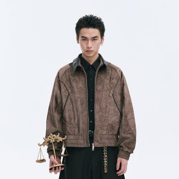 CATSSTAC Velvet Leather-Collar Elastic Jacket-Jacket-M-Gold-Free Shipping Leatheretro