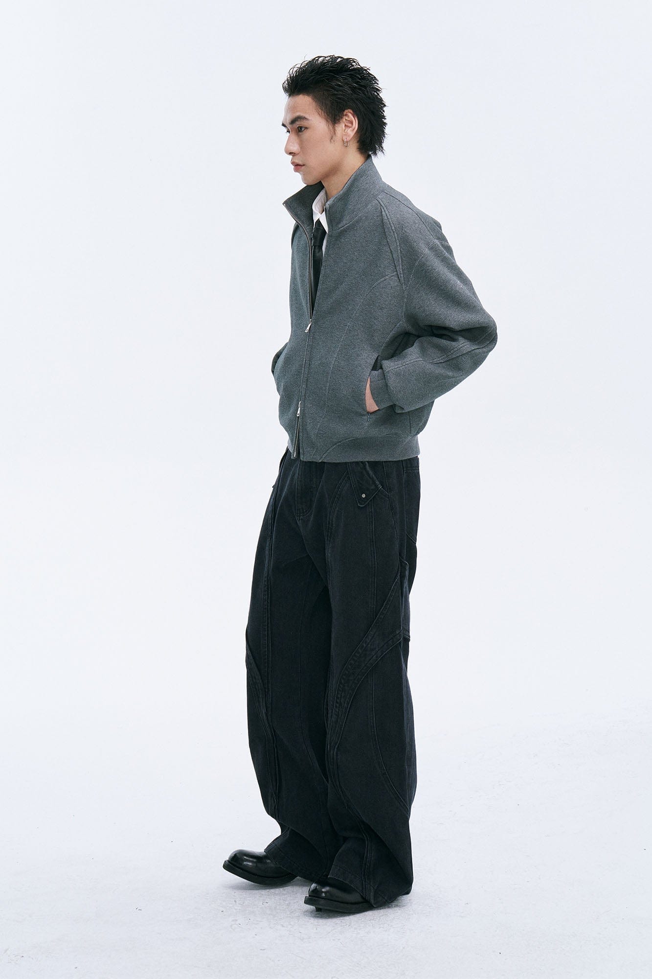 CATSSTAC Curved Panel Straight-Leg Jeans-Jeans-M-Free Shipping Leatheretro