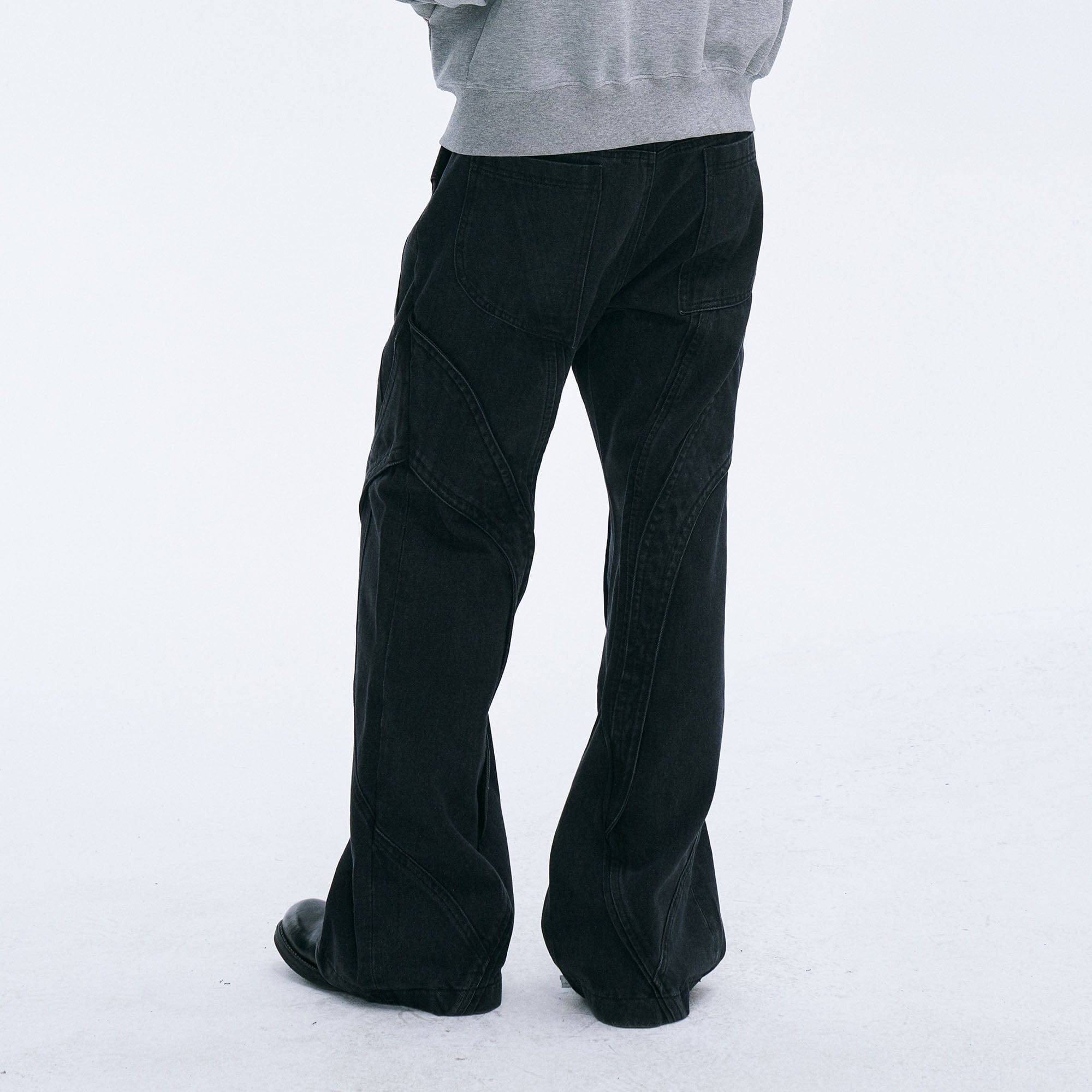 CATSSTAC Curved Panel Straight-Leg Jeans-Jeans-M-Free Shipping Leatheretro