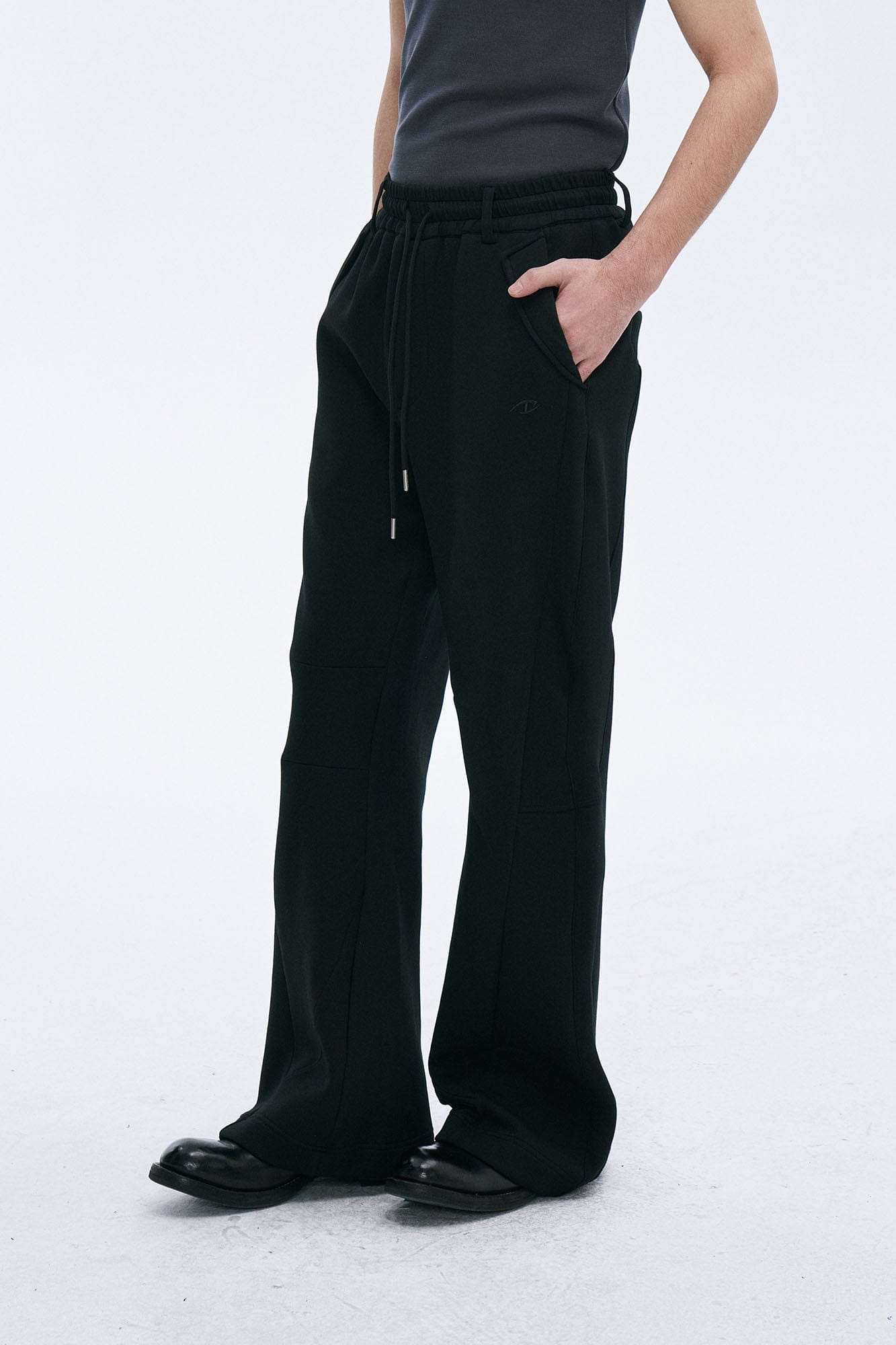 CATSSTAC Paneled Scuba Knit Straight-Leg Sweatpants-Pants-M-Black-Free Shipping Leatheretro