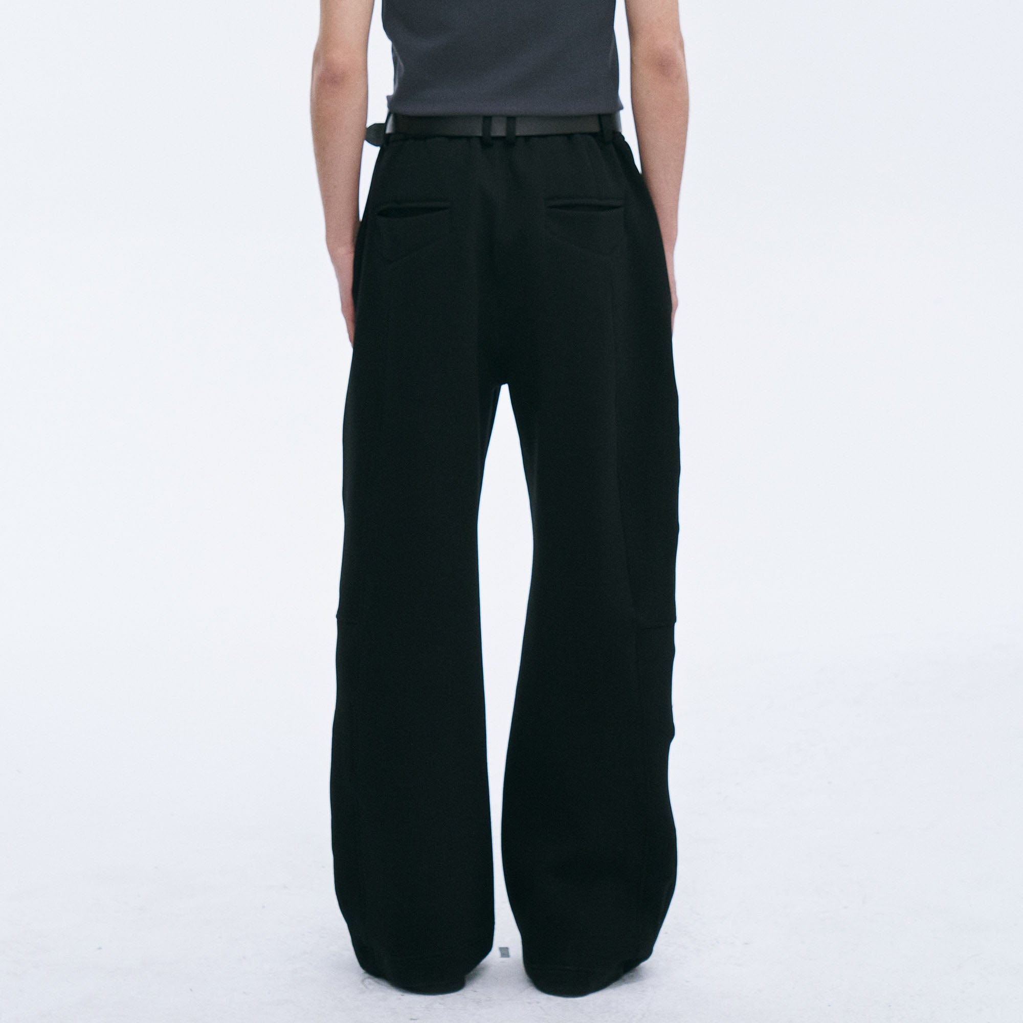 CATSSTAC Paneled Scuba Knit Straight-Leg Sweatpants-Pants-M-Black-Free Shipping Leatheretro